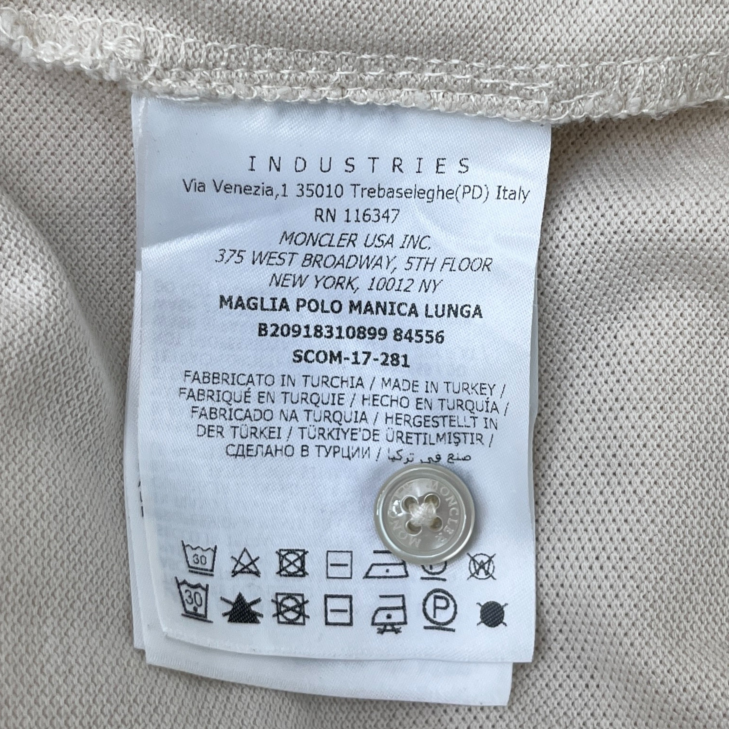 Men's Maglia Polo Shirt Beige Size L