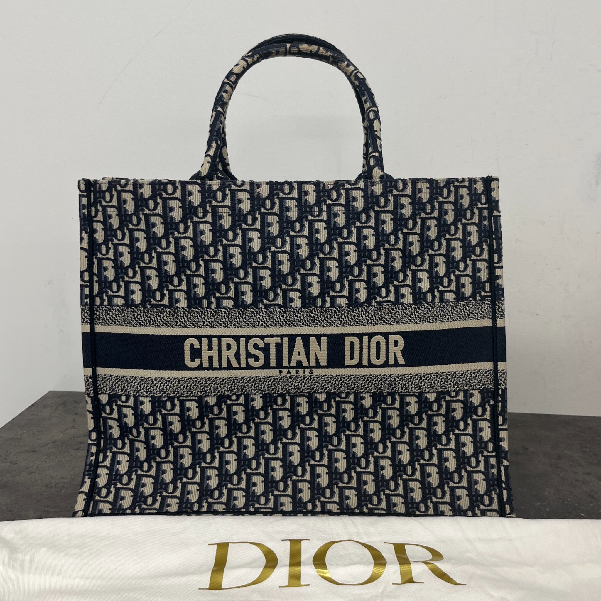 Women's Large Dior Book Tote Bag Blue