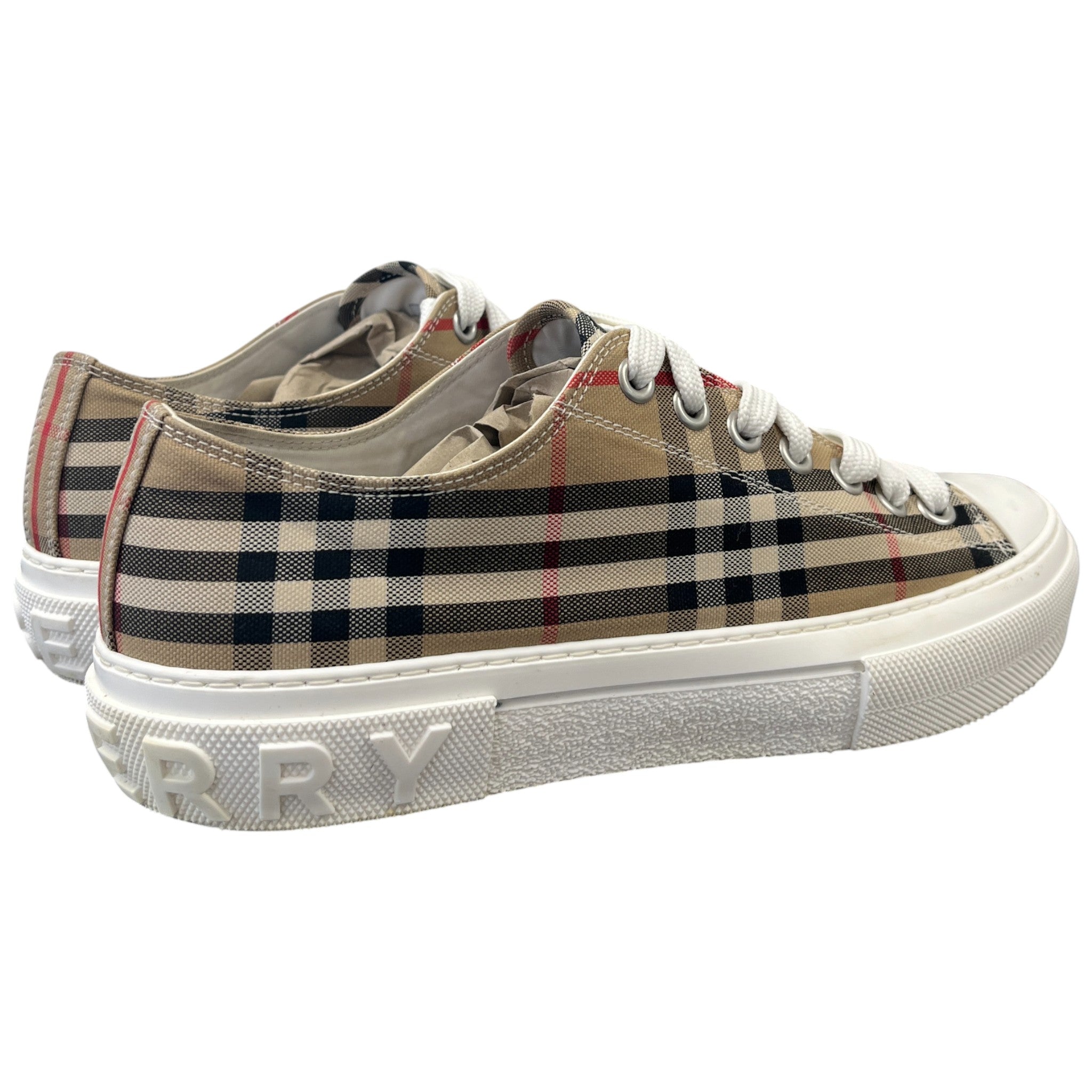 Men's Check Low Trainers Brown Size EU 43 / UK 9