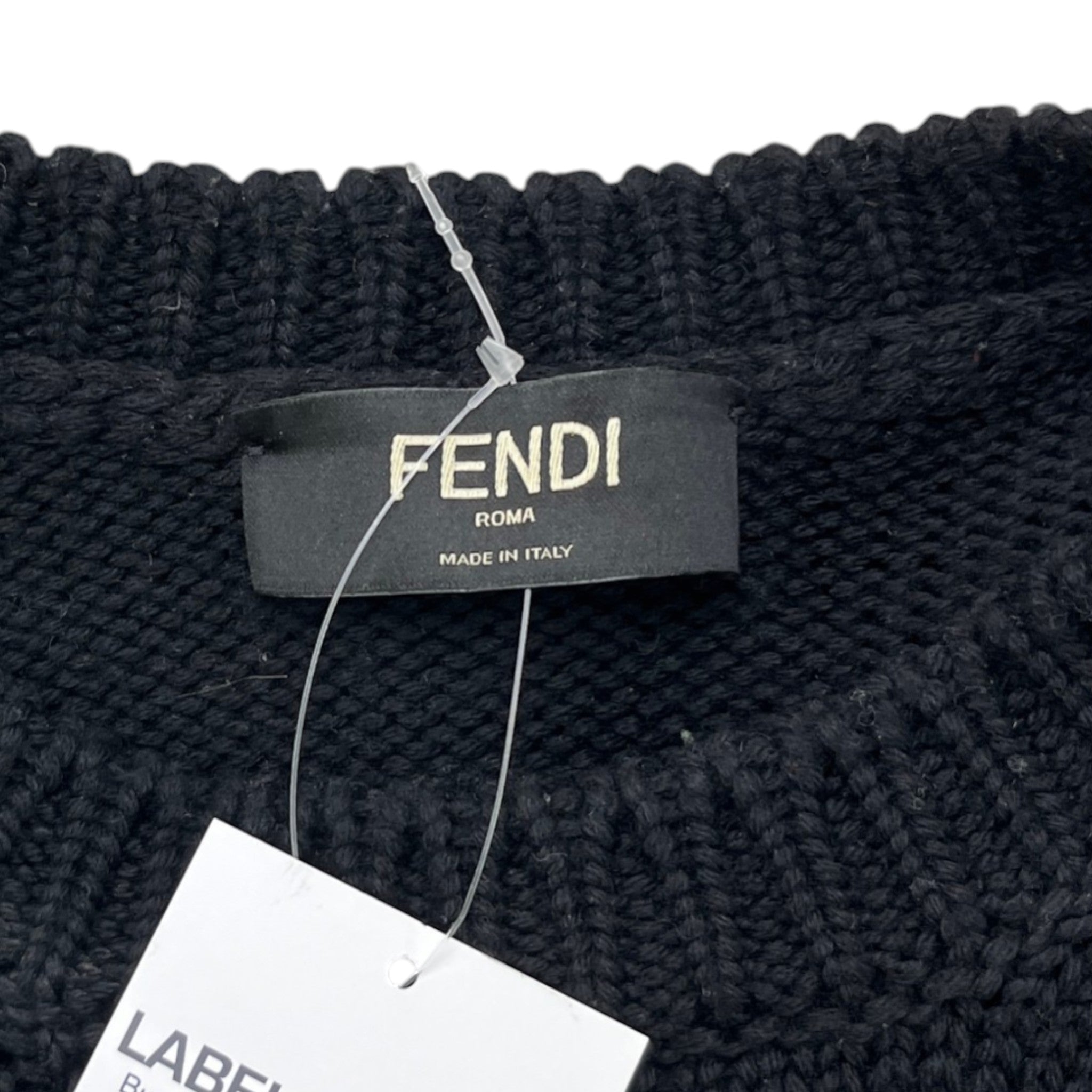 Men's Knitted Embroidered Logo Sweatshirt Black Size IT 46 / UK S