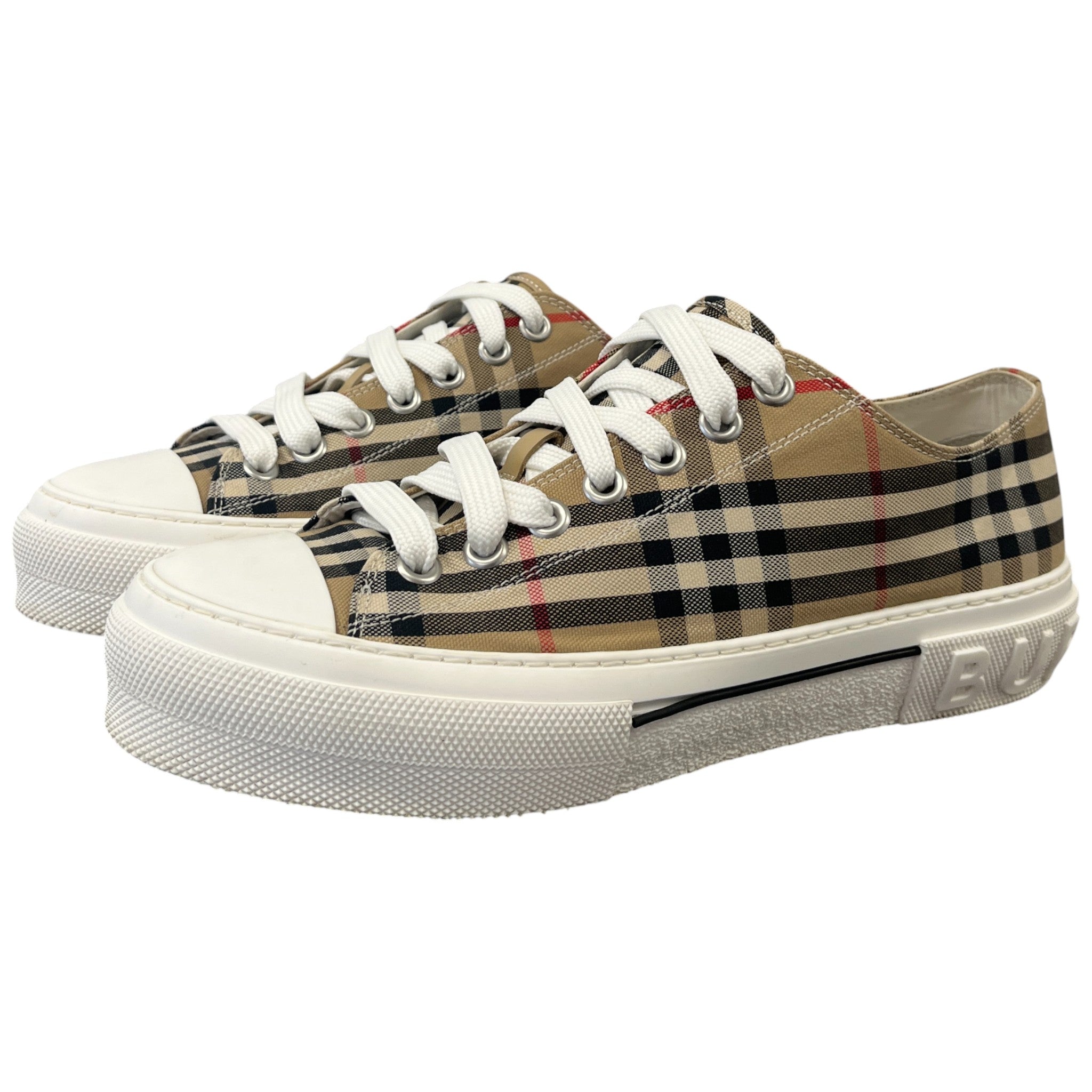 Men's Check Low Trainers Brown Size EU 43 / UK 9