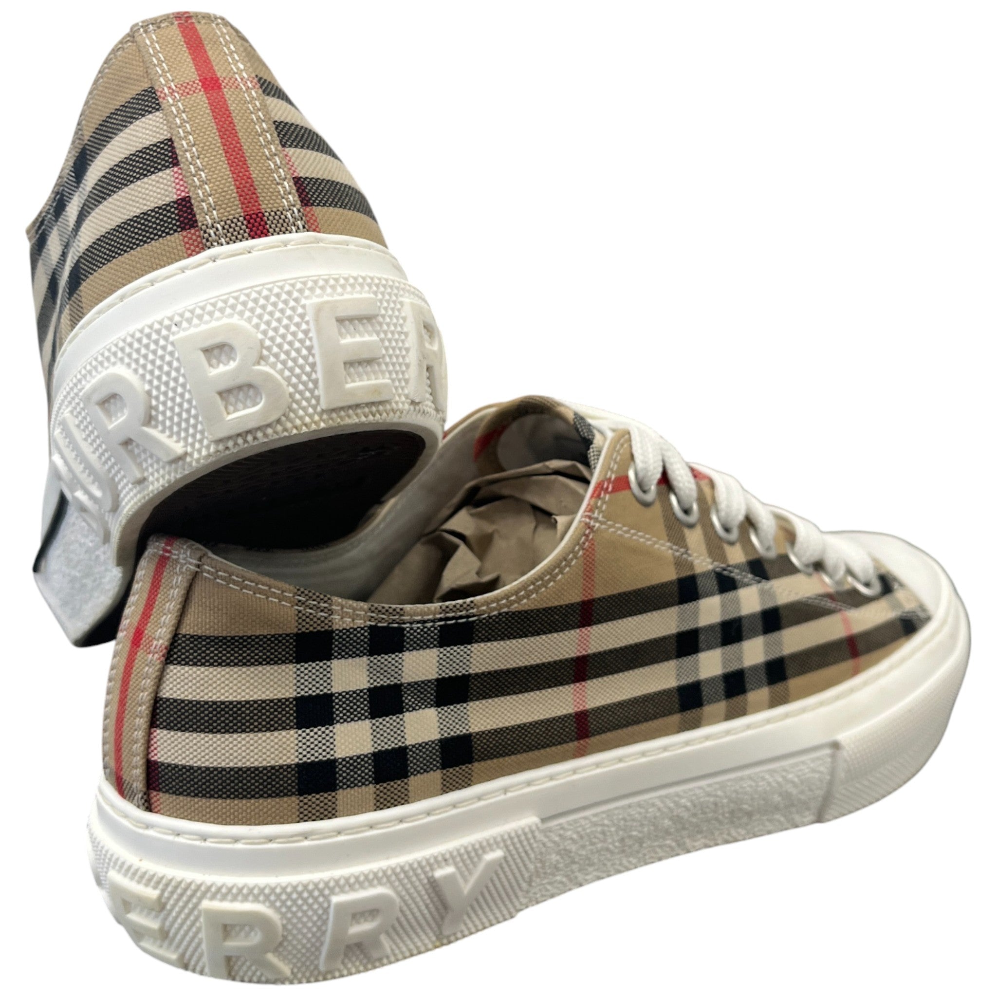 Men's Check Low Trainers Brown Size EU 43 / UK 9