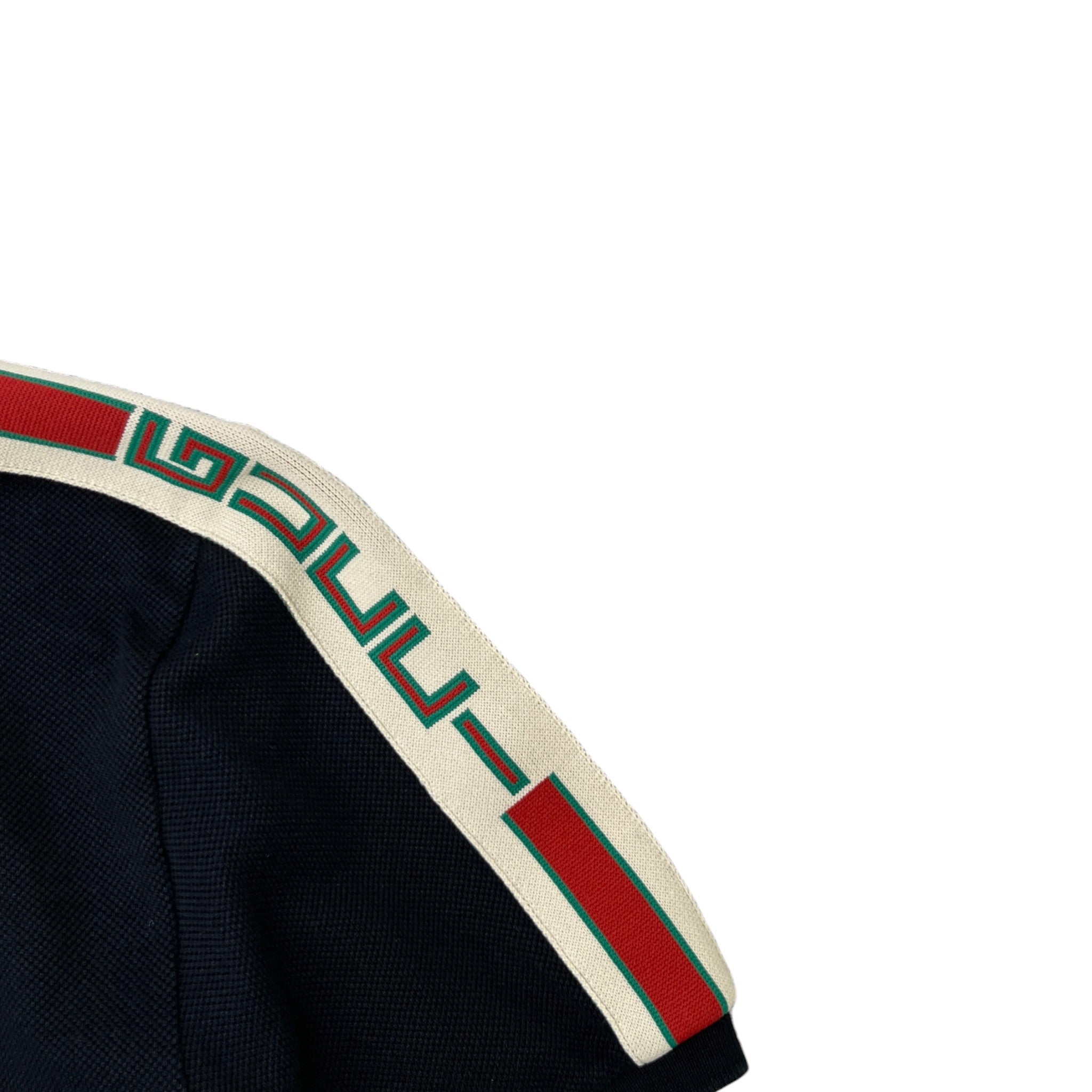 Men's Tape Logo Polo Shirt Black Size M