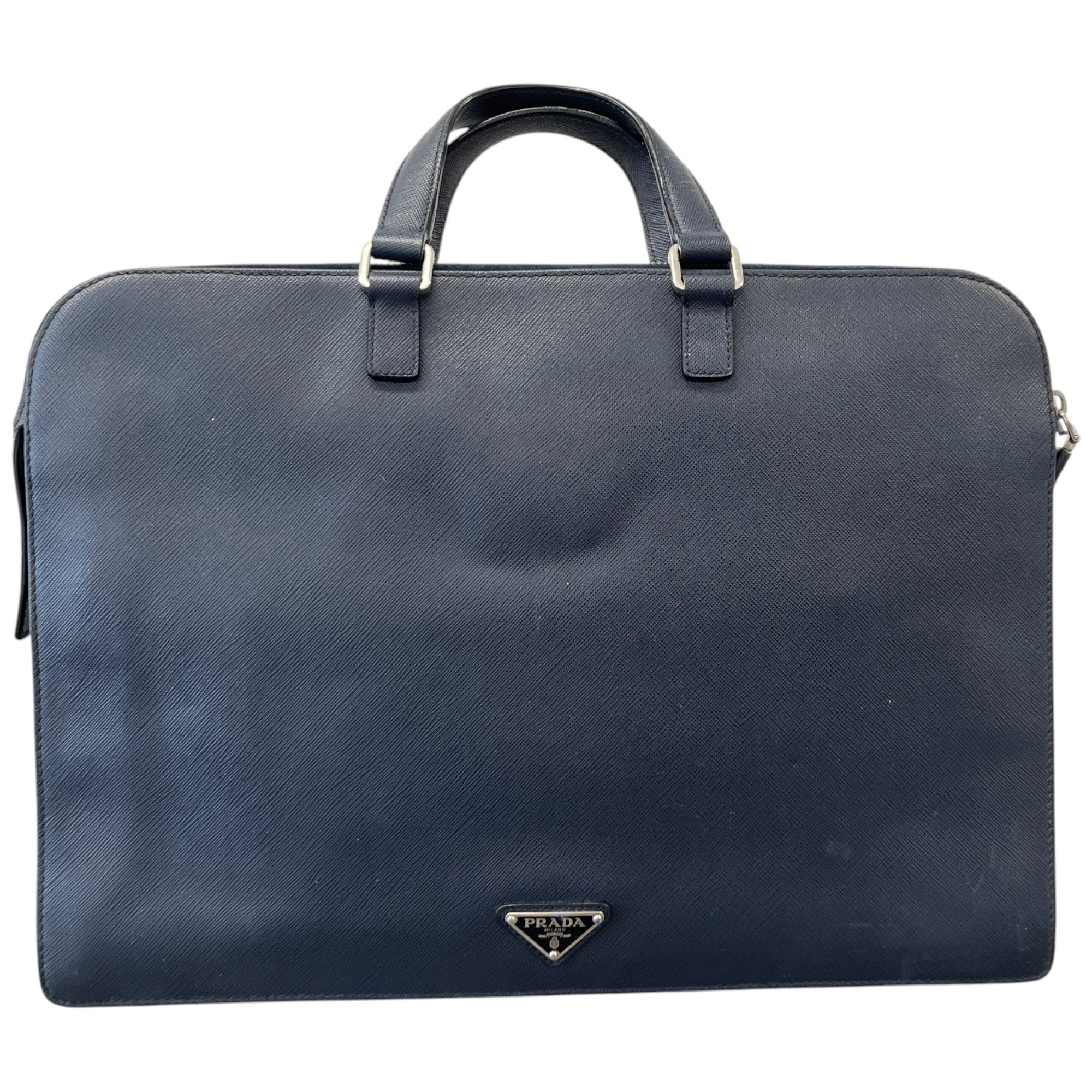 Men's Plaque Logo Briefcase Bag Navy
