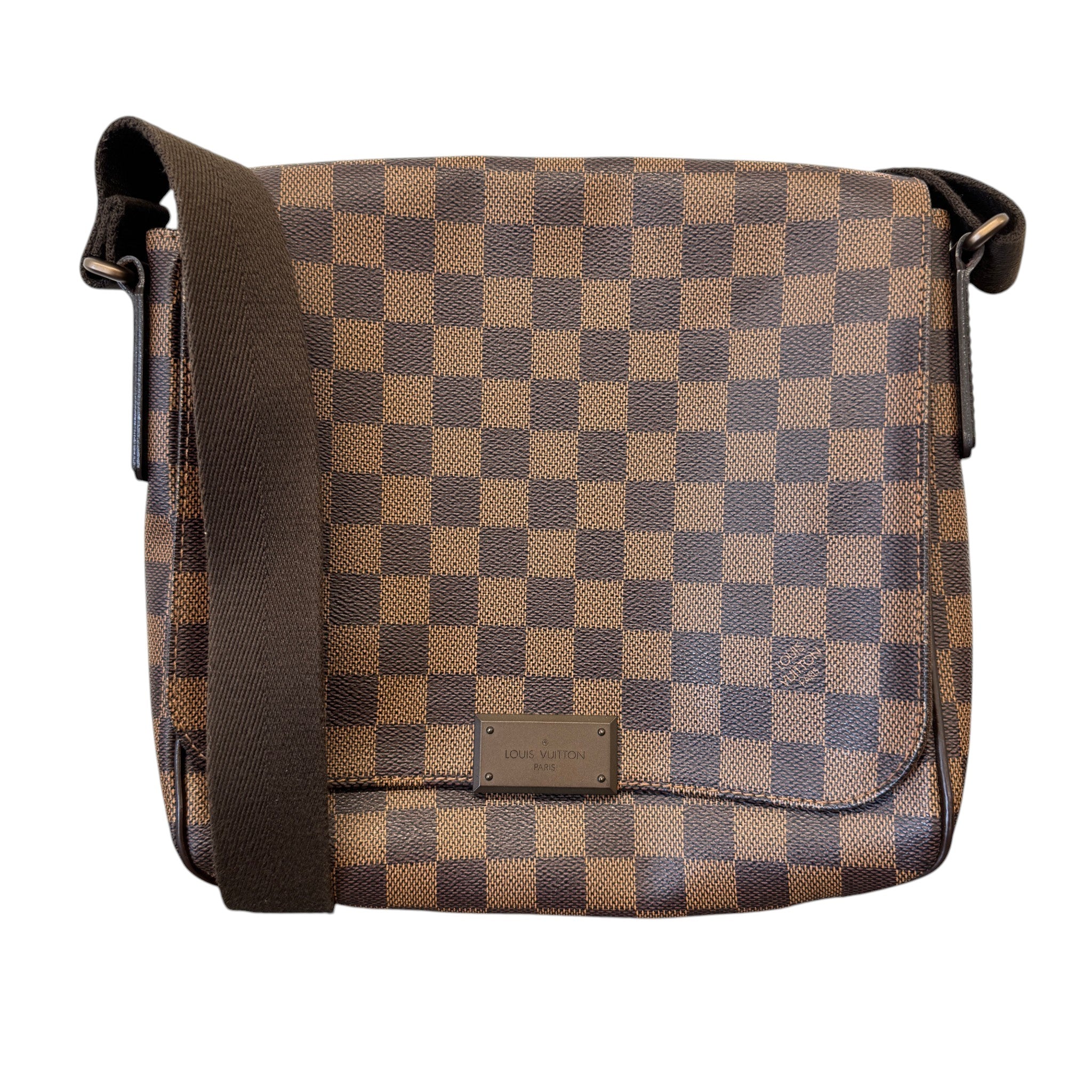 Men's Damier Ebene Canvas District Pm Messenger Bag Brown