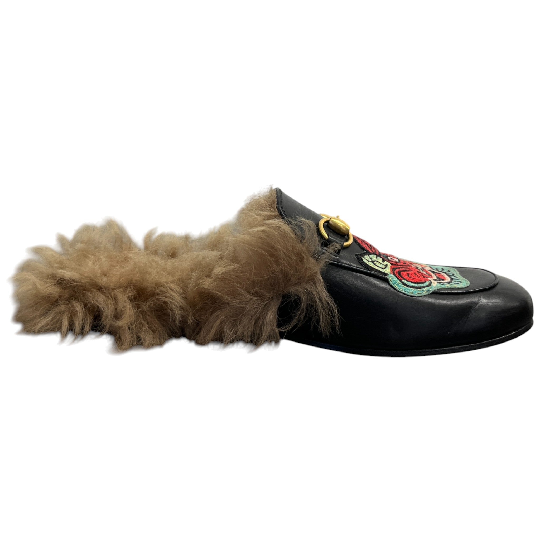 Men's Princetown Fur Loafers Black Size EU 41.5 / UK 7.5