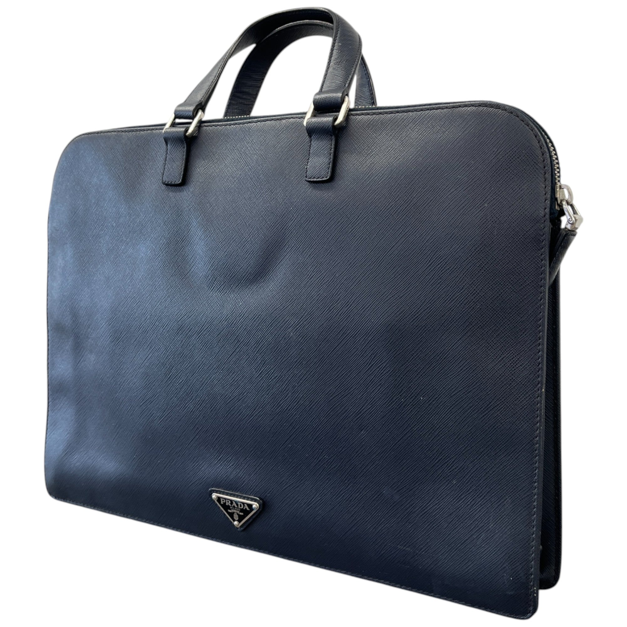 Men's Plaque Logo Briefcase Bag Navy