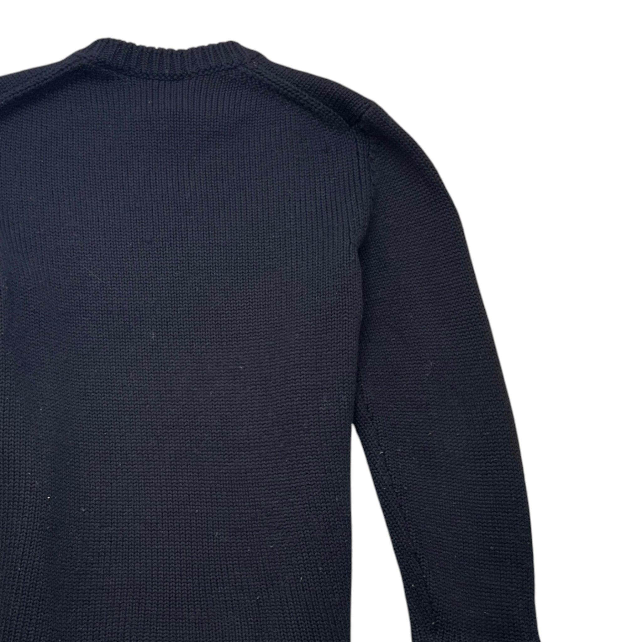 Men's Knitted Embroidered Logo Sweatshirt Black Size IT 46 / UK S