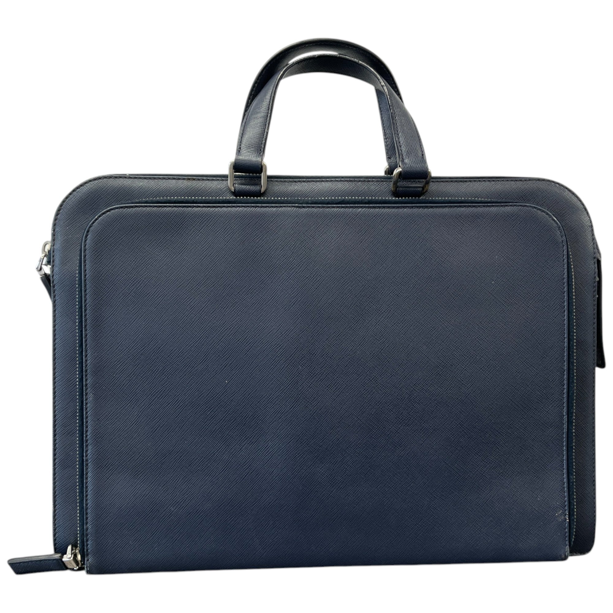 Men's Plaque Logo Briefcase Bag Navy