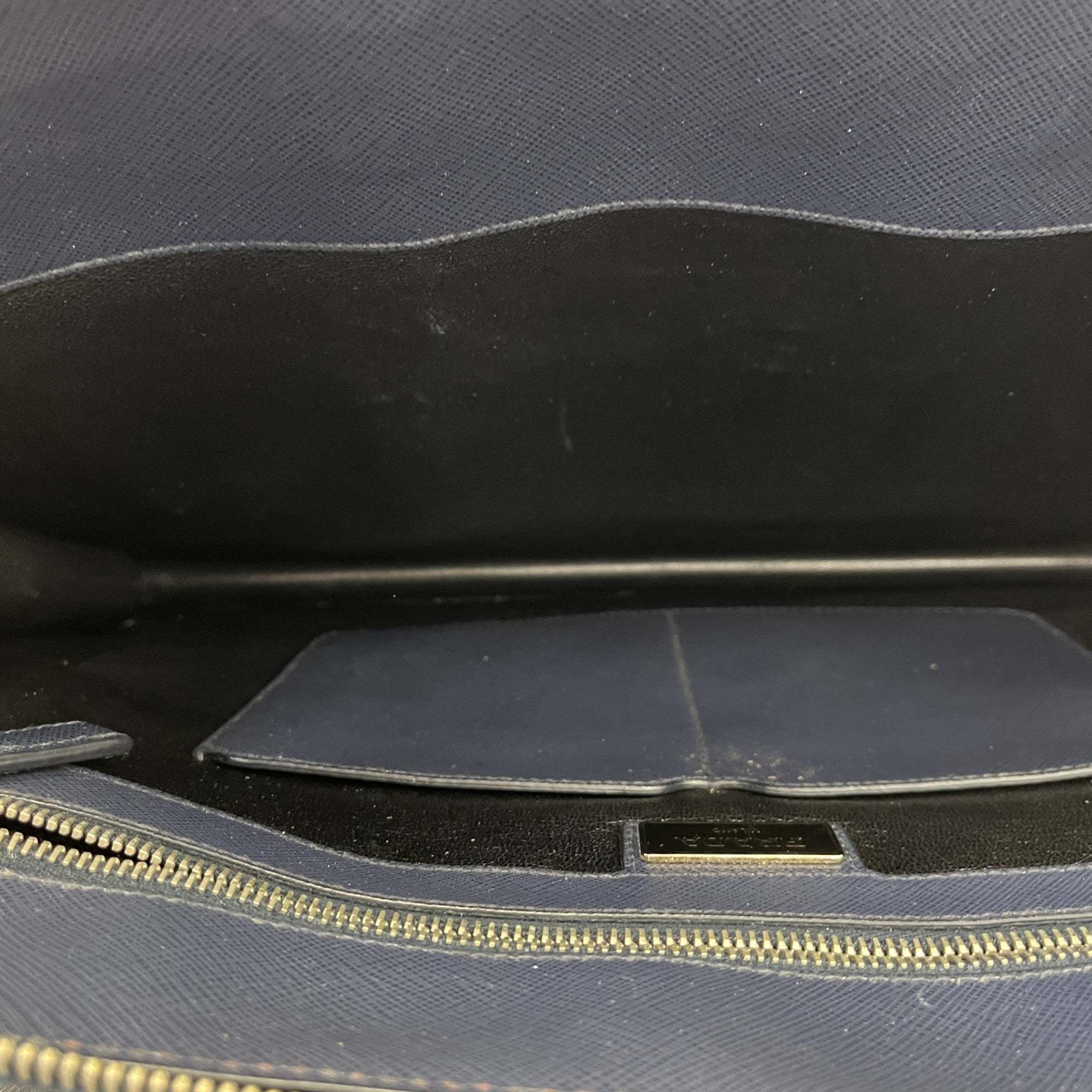 Men's Plaque Logo Briefcase Bag Navy