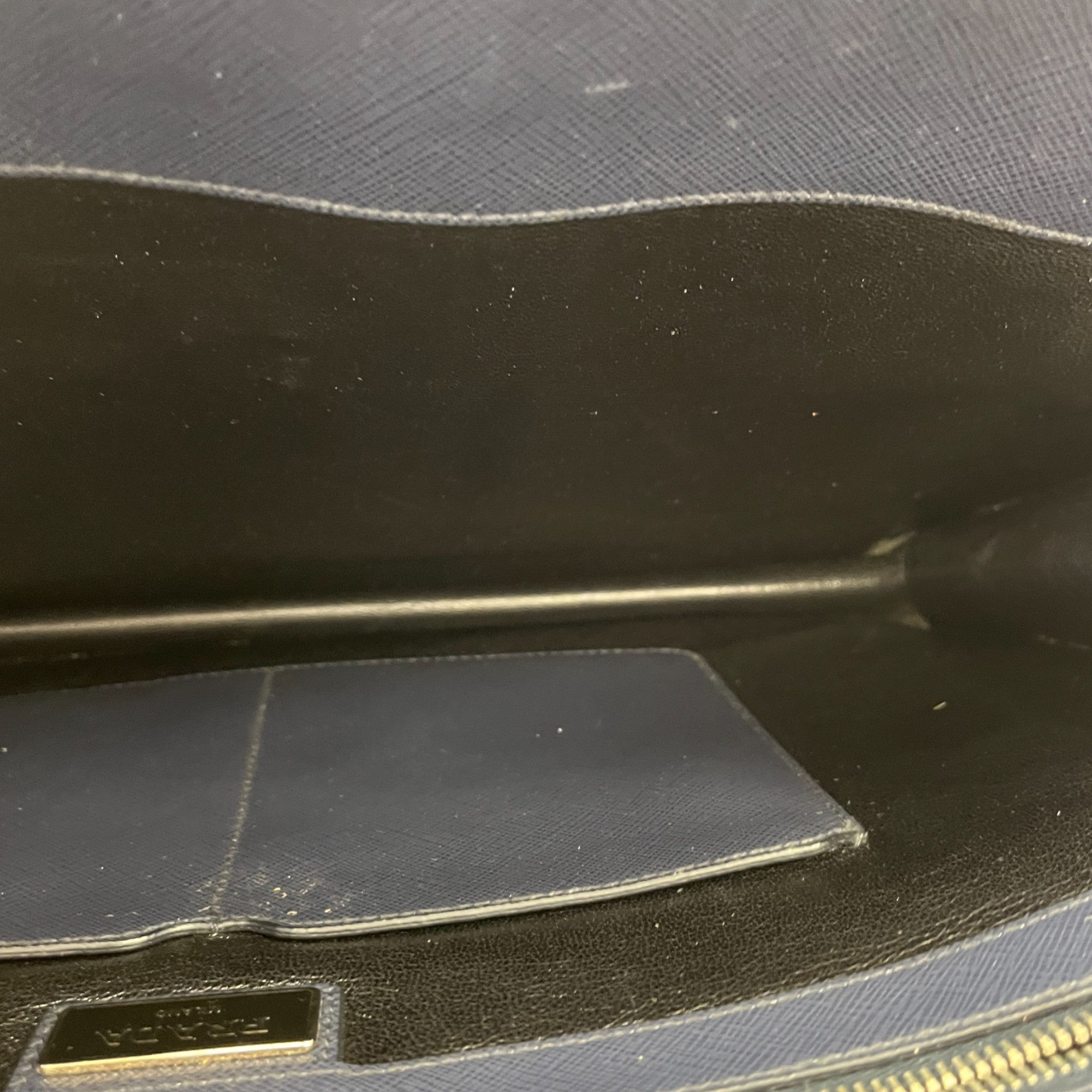 Men's Plaque Logo Briefcase Bag Navy