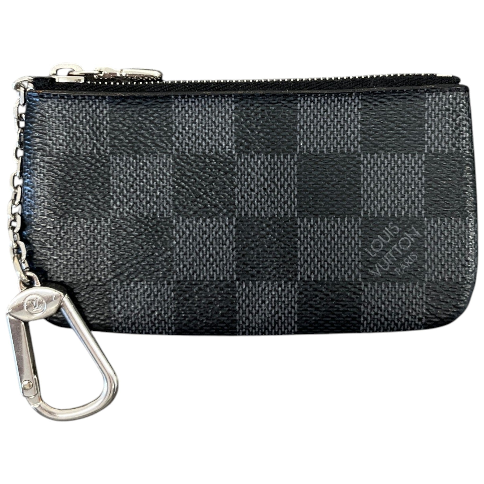 Men's Damier Graphite Coin Pouch Keyring Black