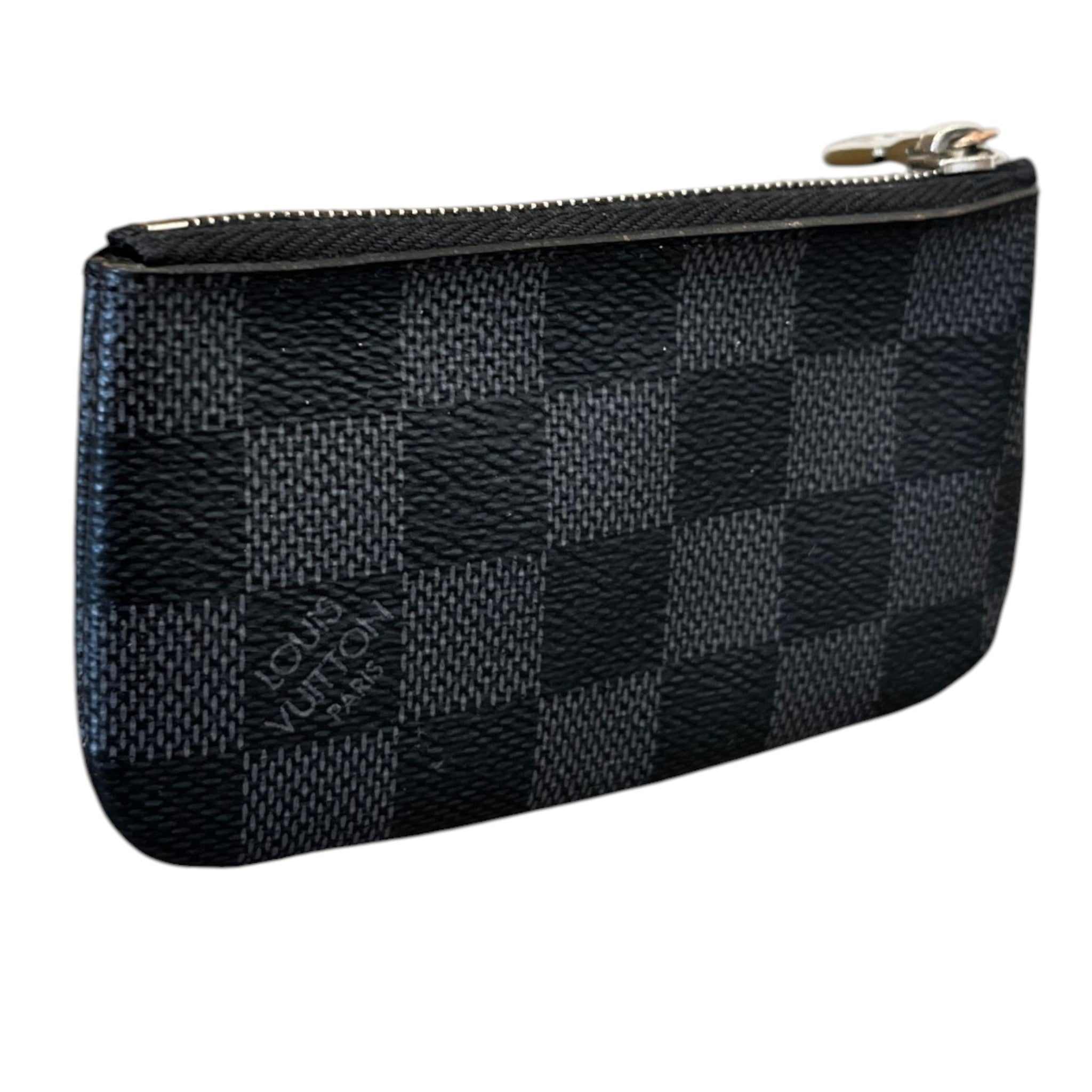 Men's Damier Graphite Coin Pouch Keyring Black