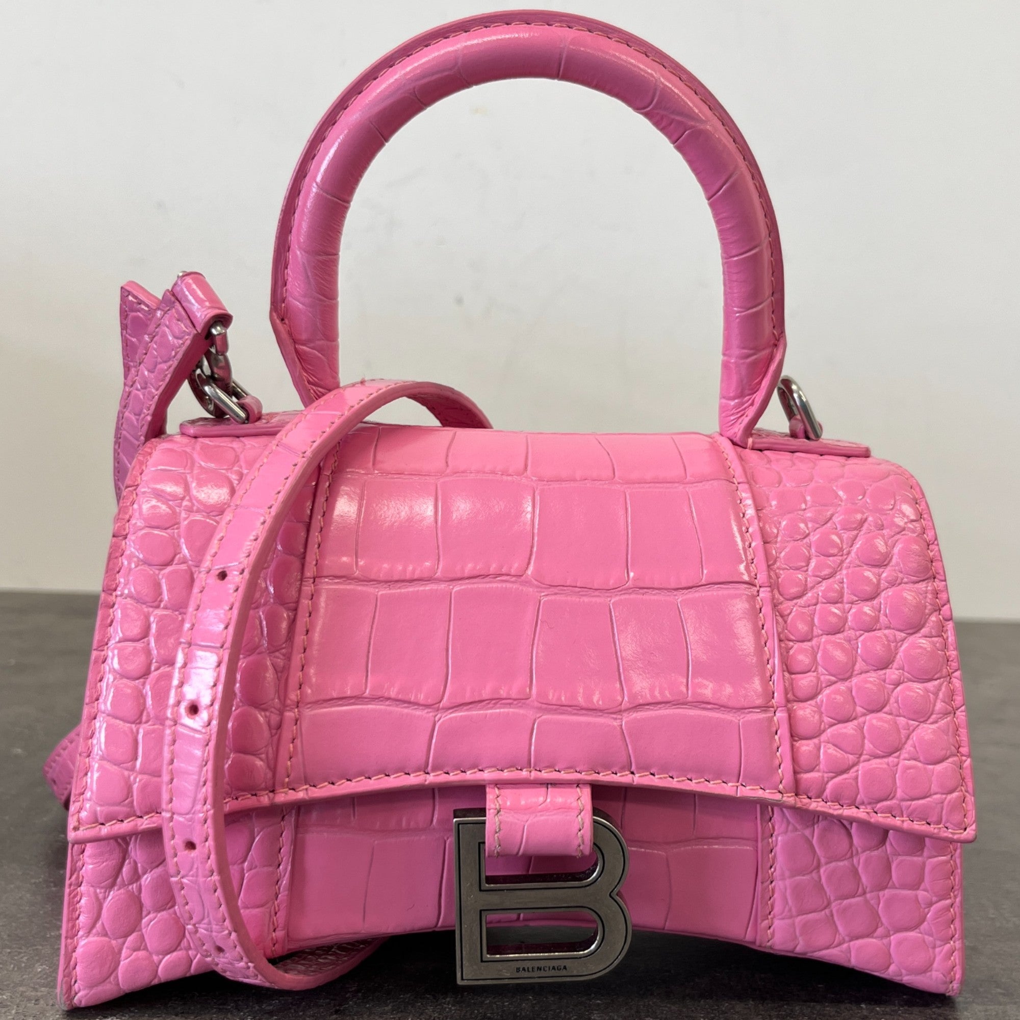Women's Croc Hourglass Handbag Pink
