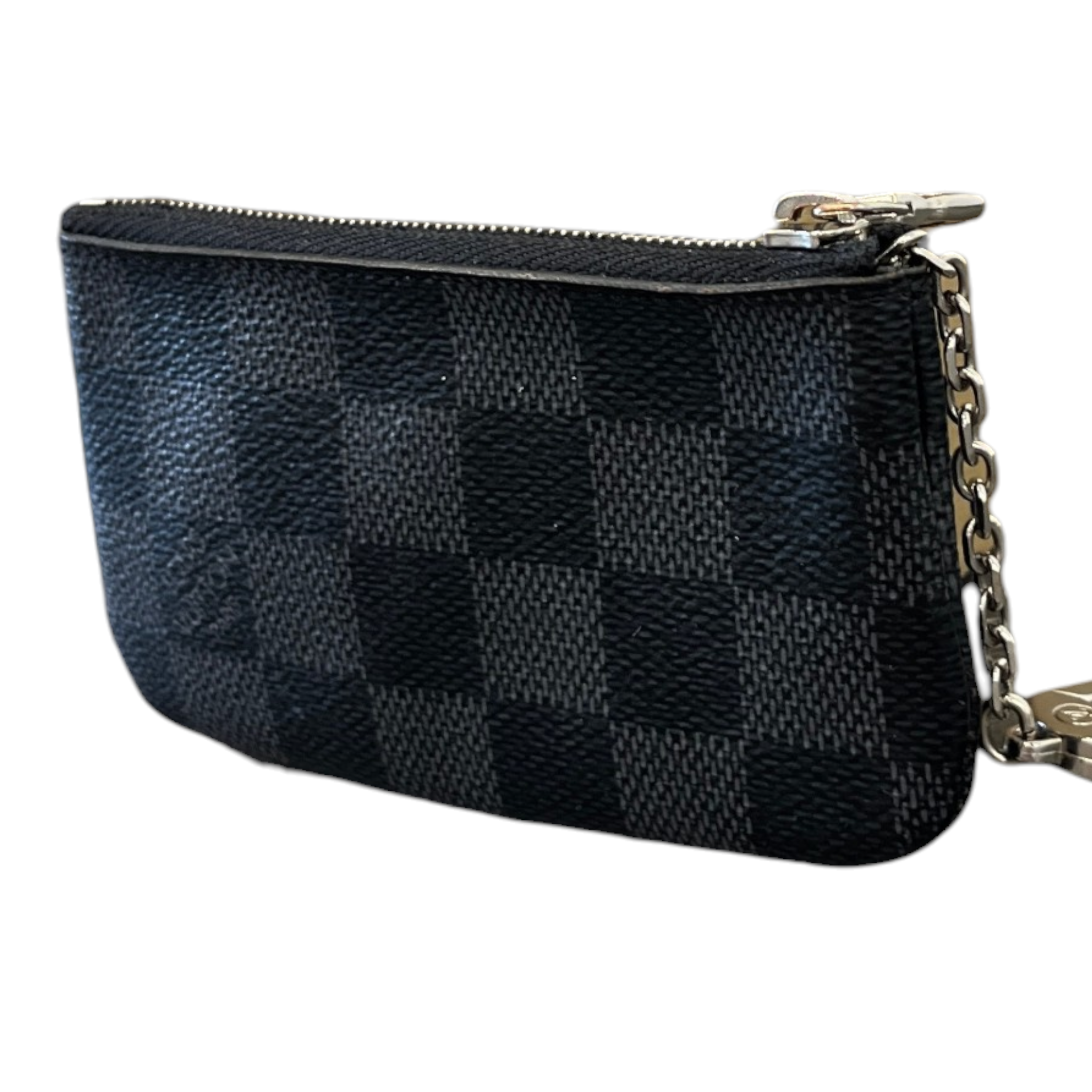 Men's Damier Graphite Coin Pouch Keyring Black