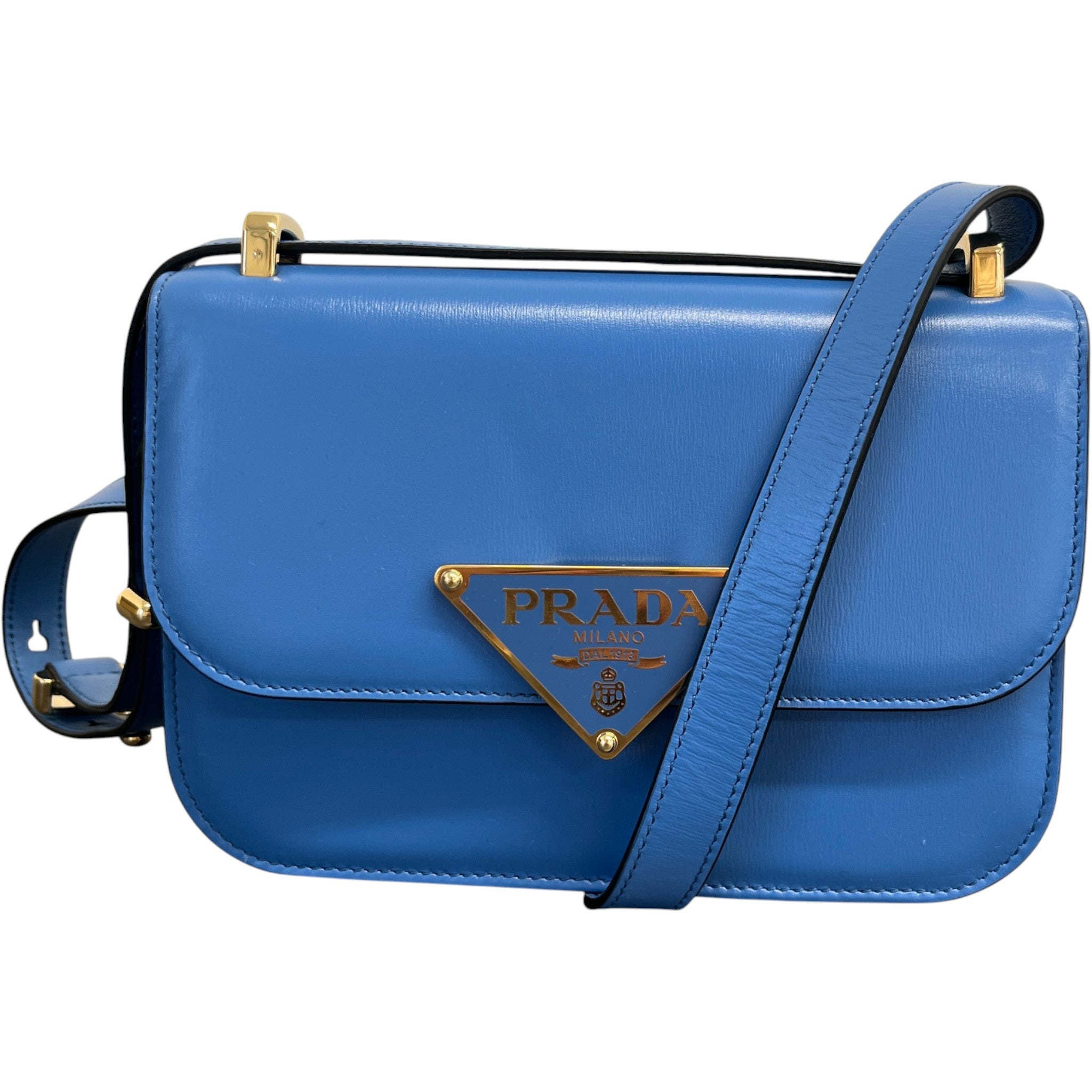 Women's Embleme Plaque Handbag Blue