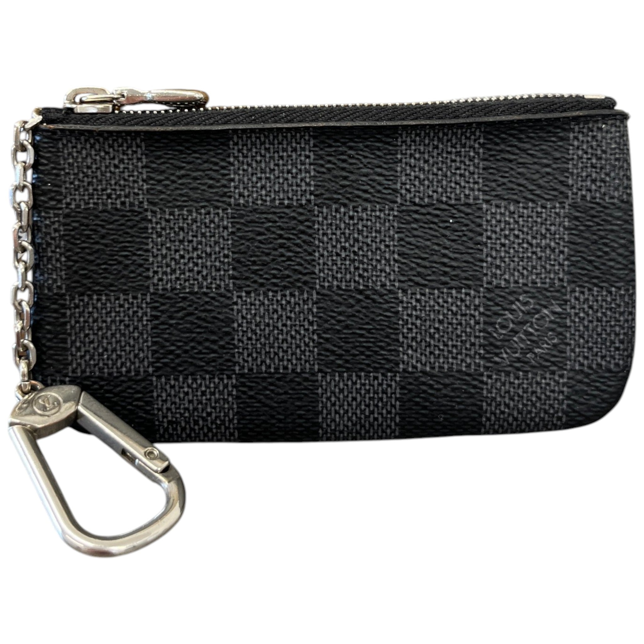 Men's Damier Graphite Coin Pouch Keyring Black