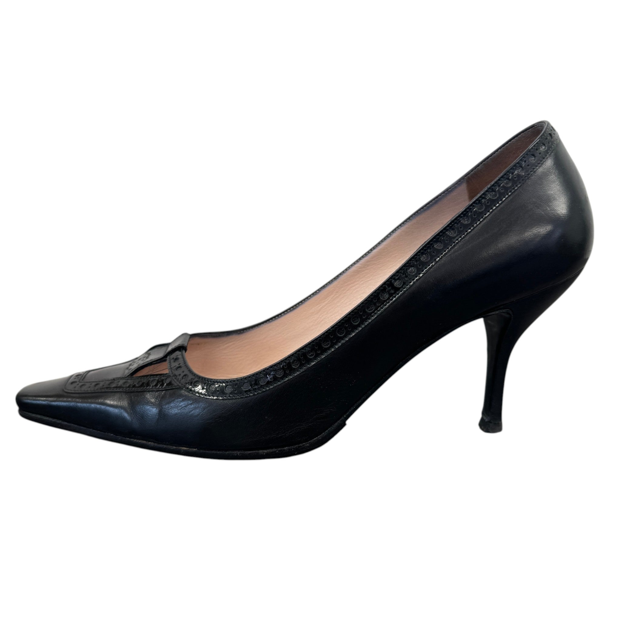 Women's Vintage Pointed Toe Heels Black Size EU 38.5 / UK 5.5