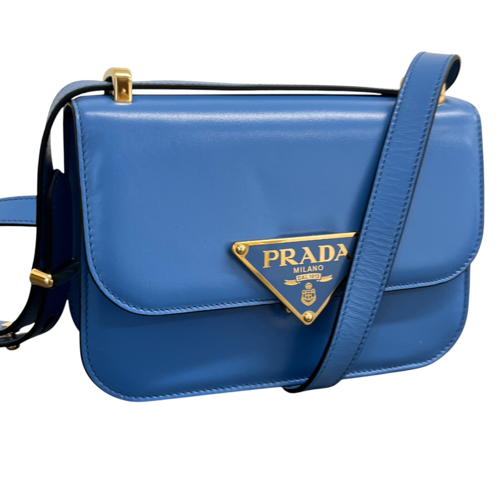 Women's Embleme Plaque Handbag Blue