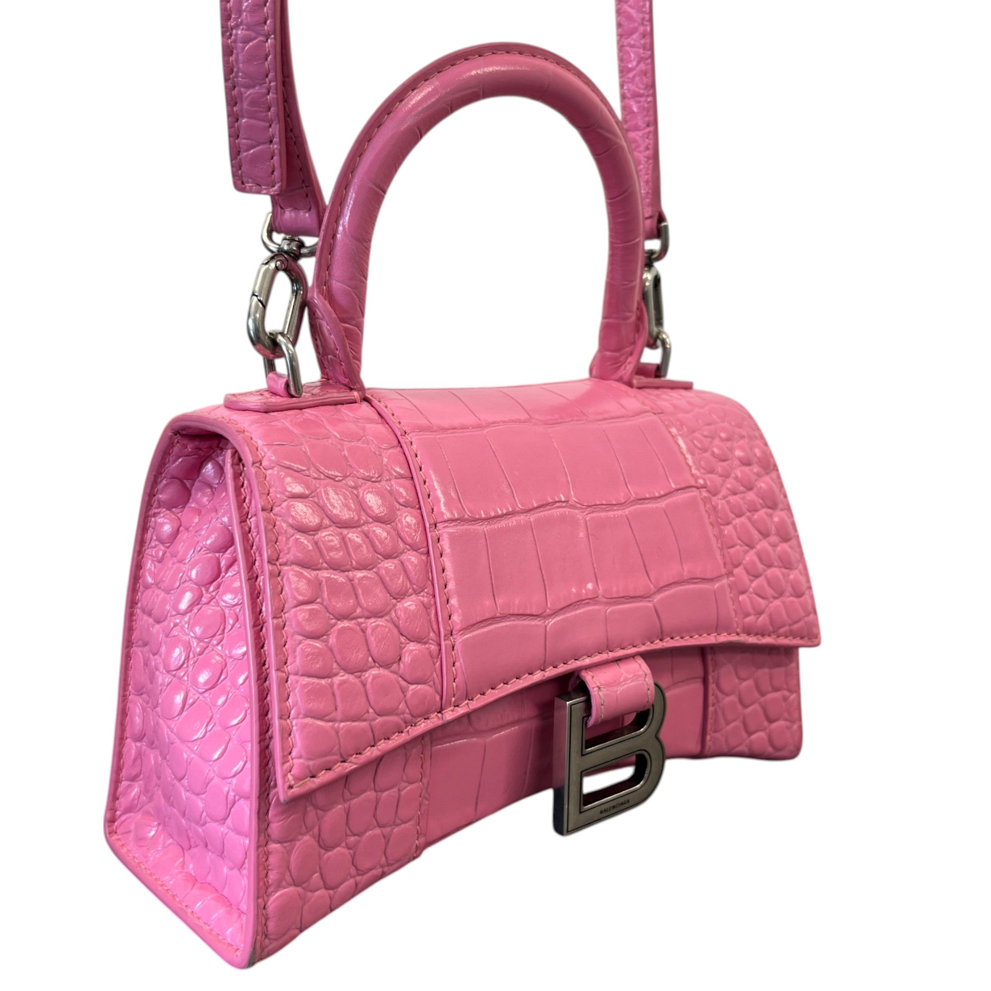 Women's Croc Hourglass Handbag Pink