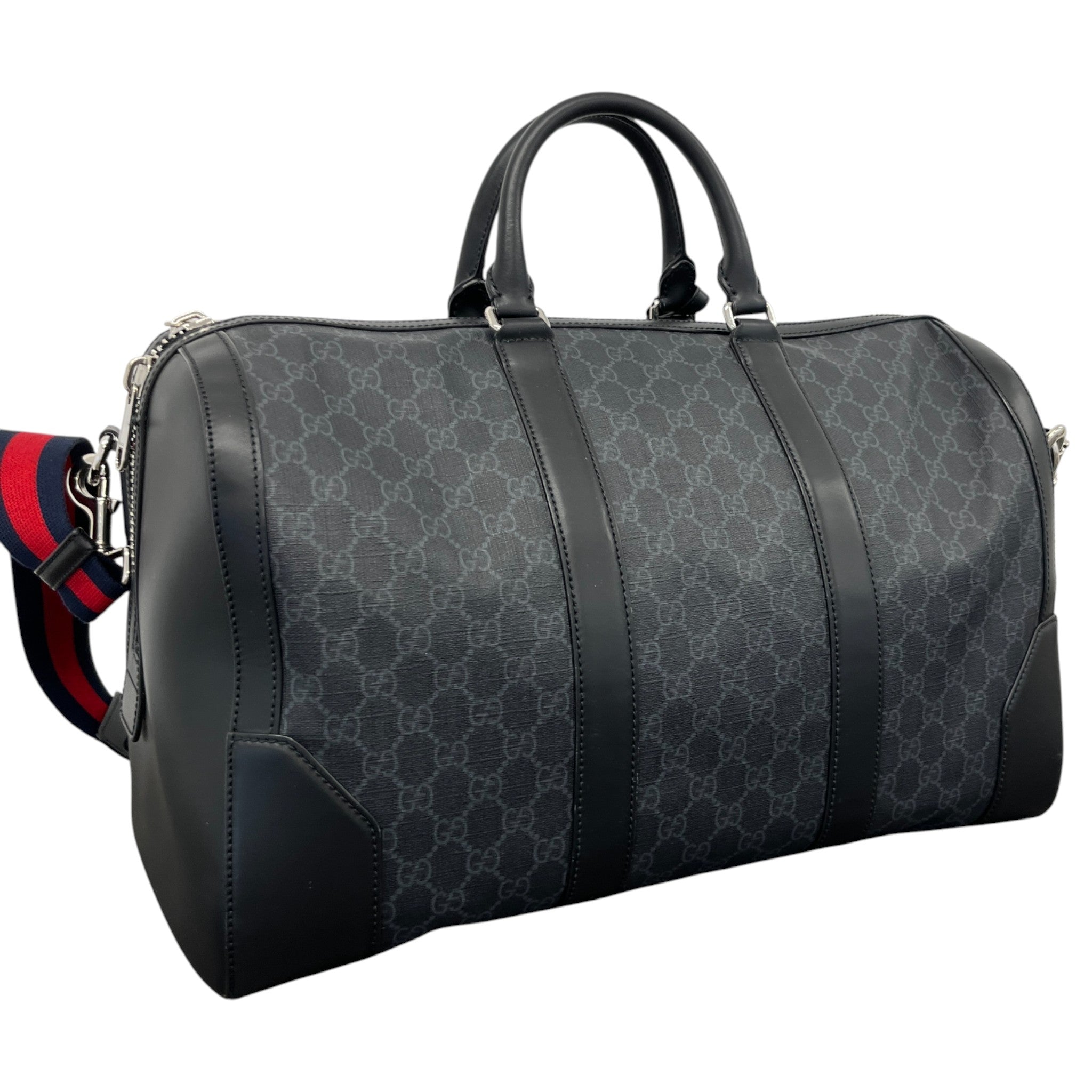 Men's Gg Supreme Duffle Bag Black