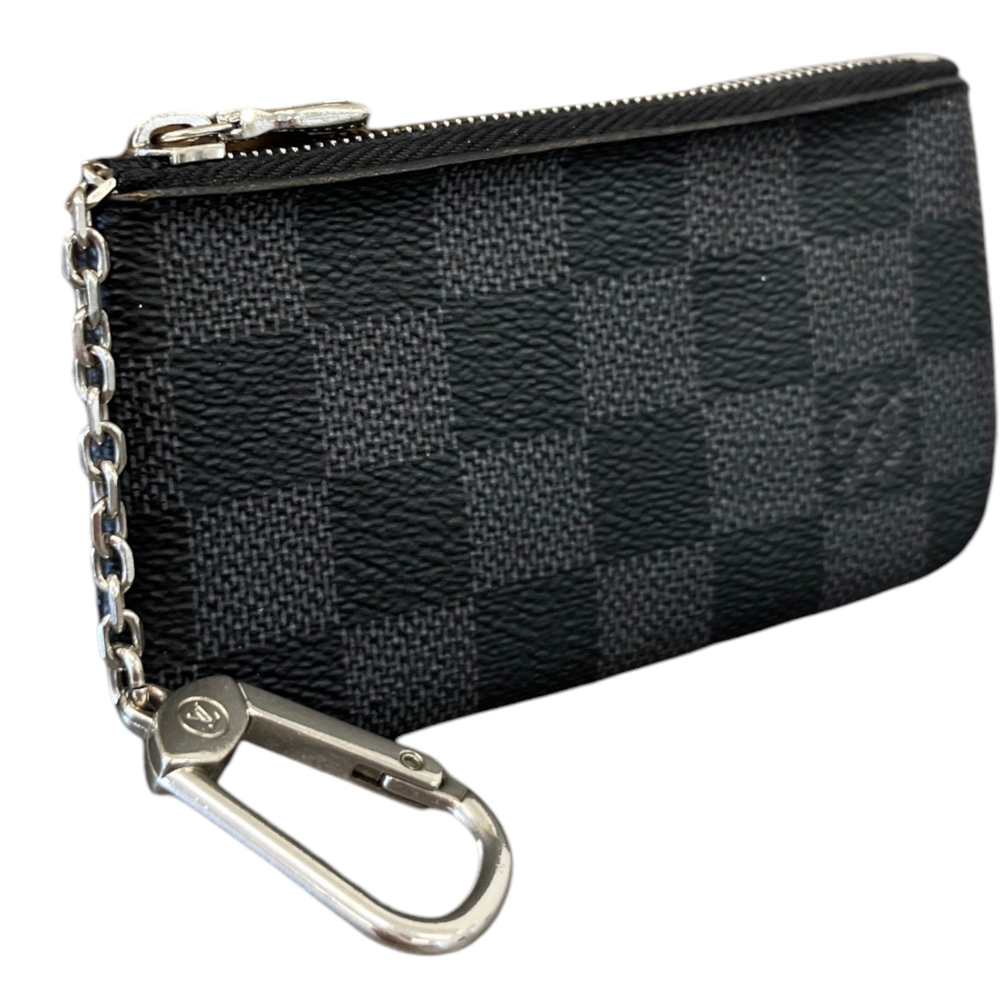 Men's Damier Graphite Coin Pouch Keyring Black