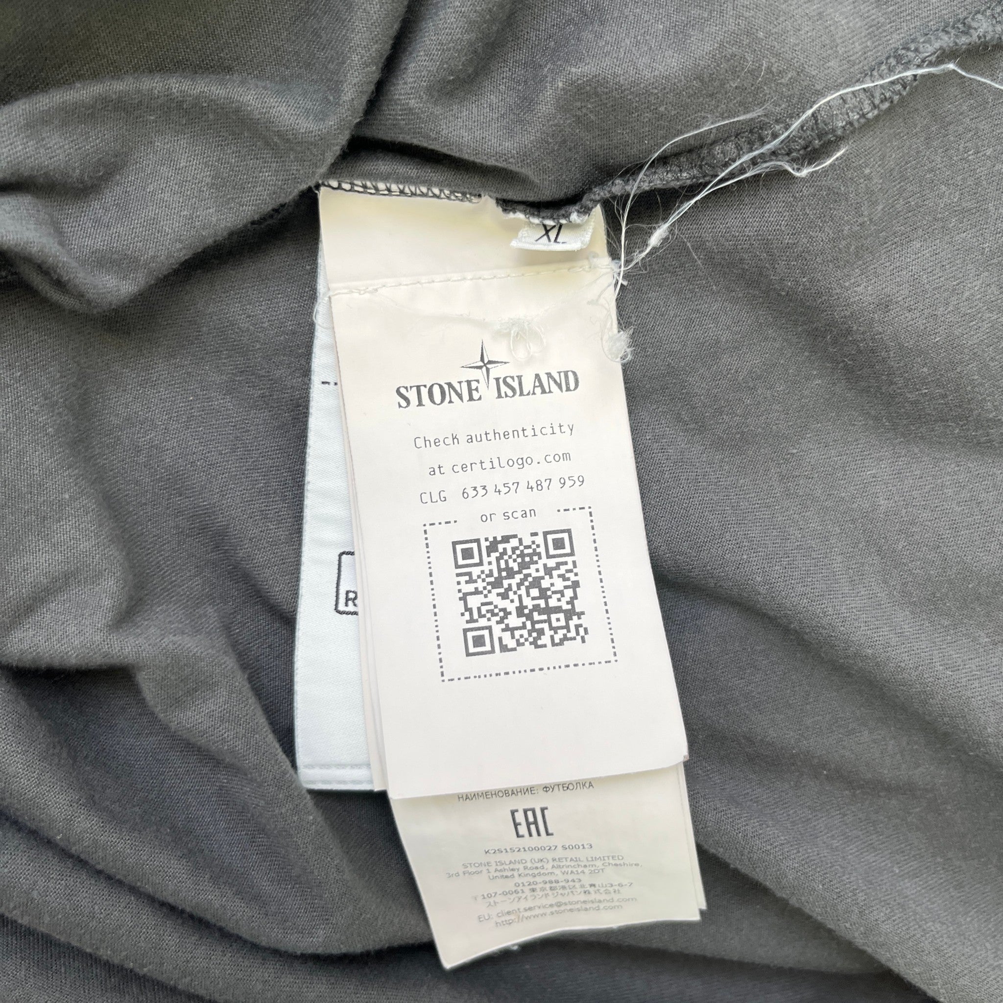 Men's Compass Patch T-Shirt Grey Size XL
