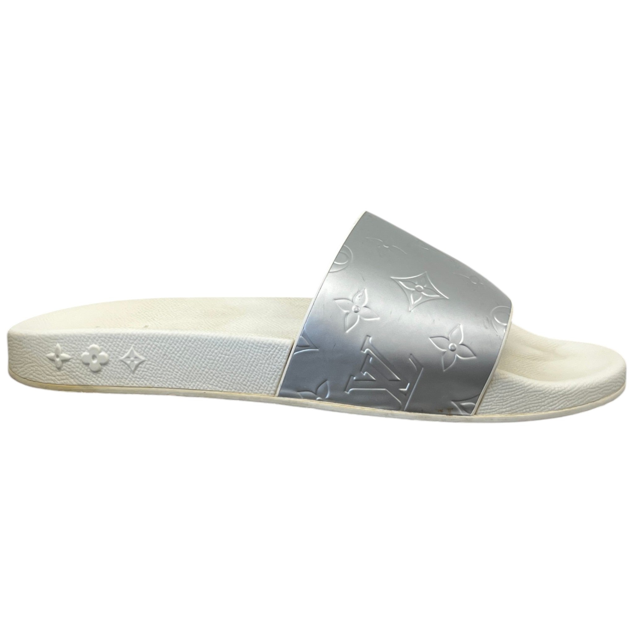 Men's Monogram Waterfront Mules Slides Silver Size EU 42 / UK 8