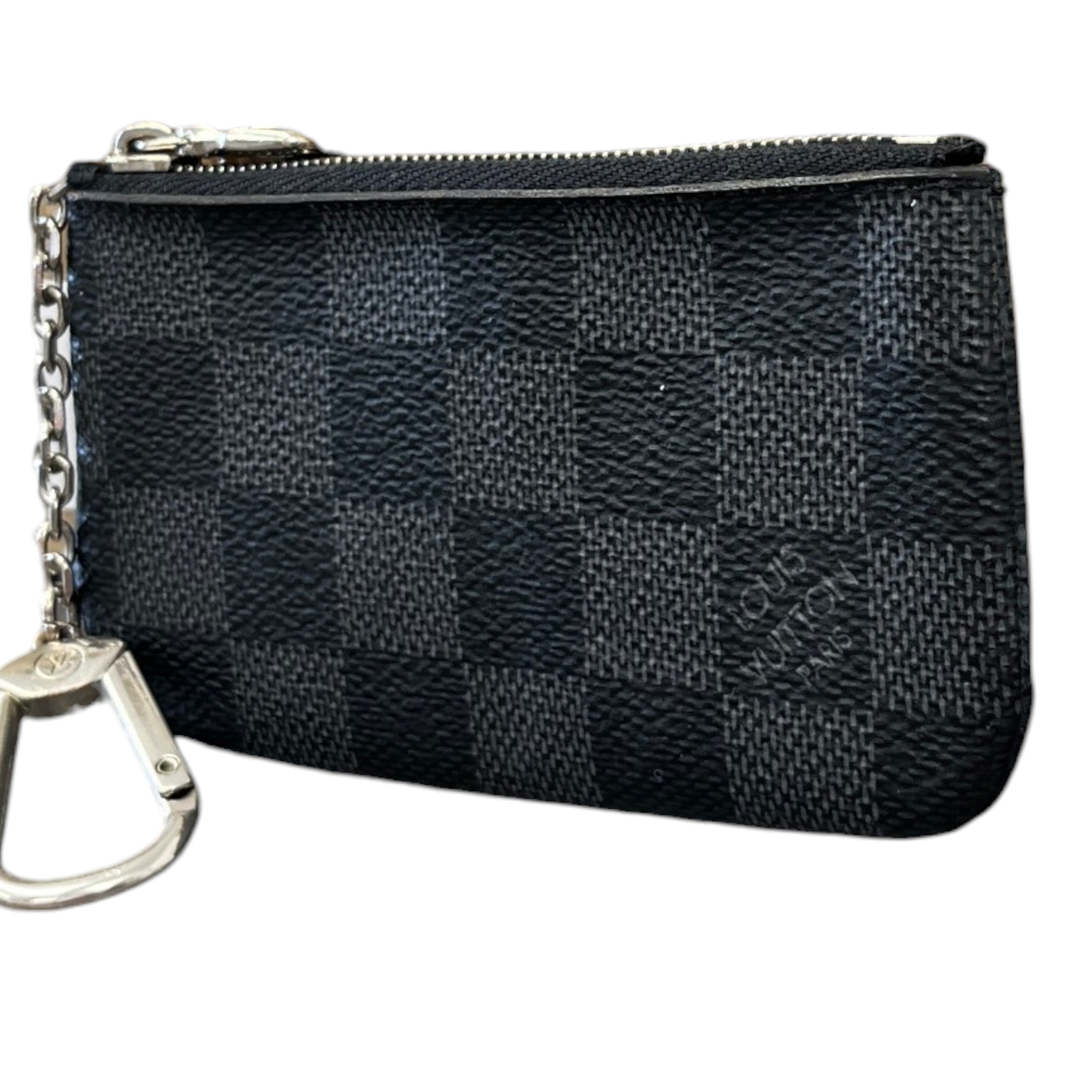Men's Damier Graphite Coin Pouch Keyring Black