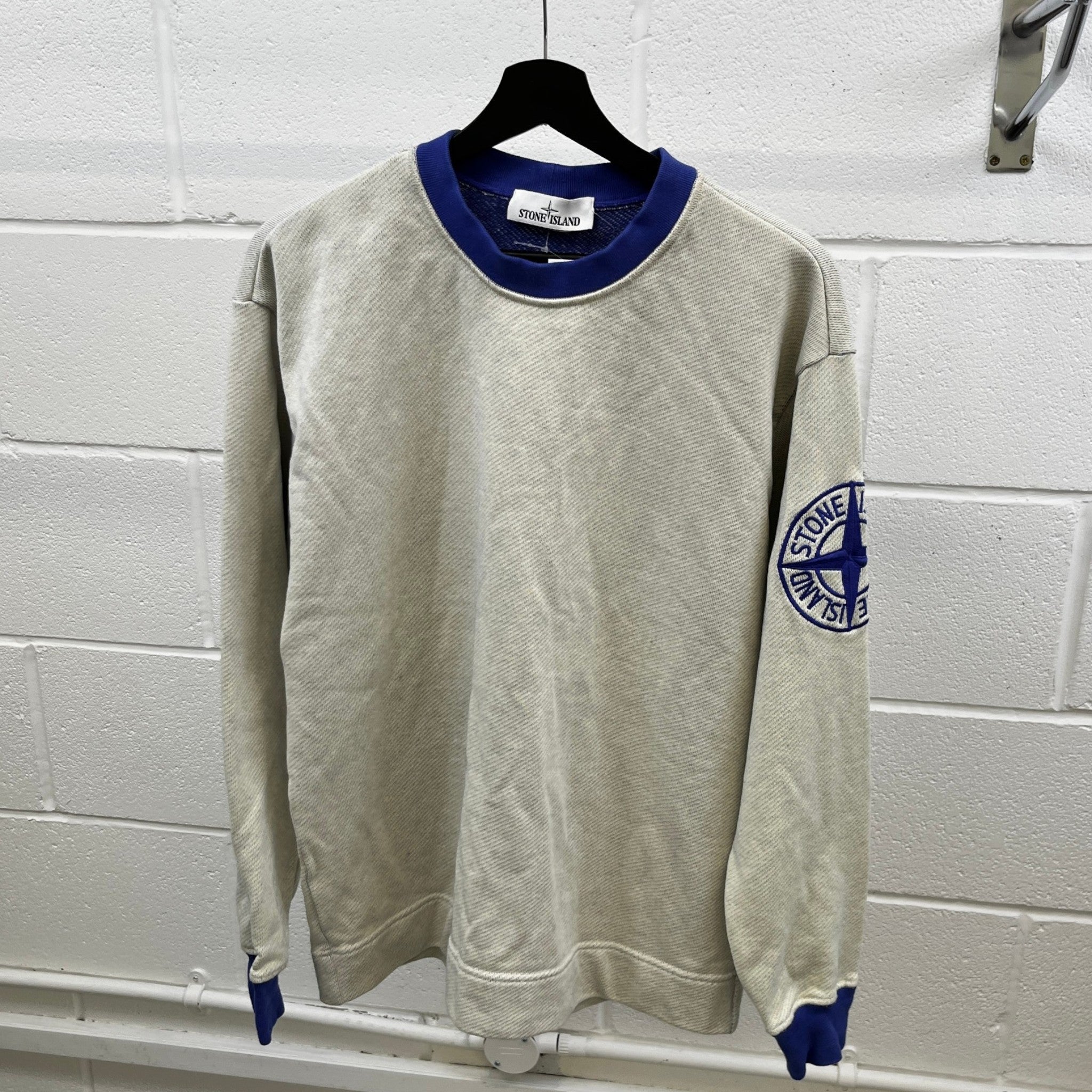 Men's Embroidered Logo Sweatshirt Cream Size M