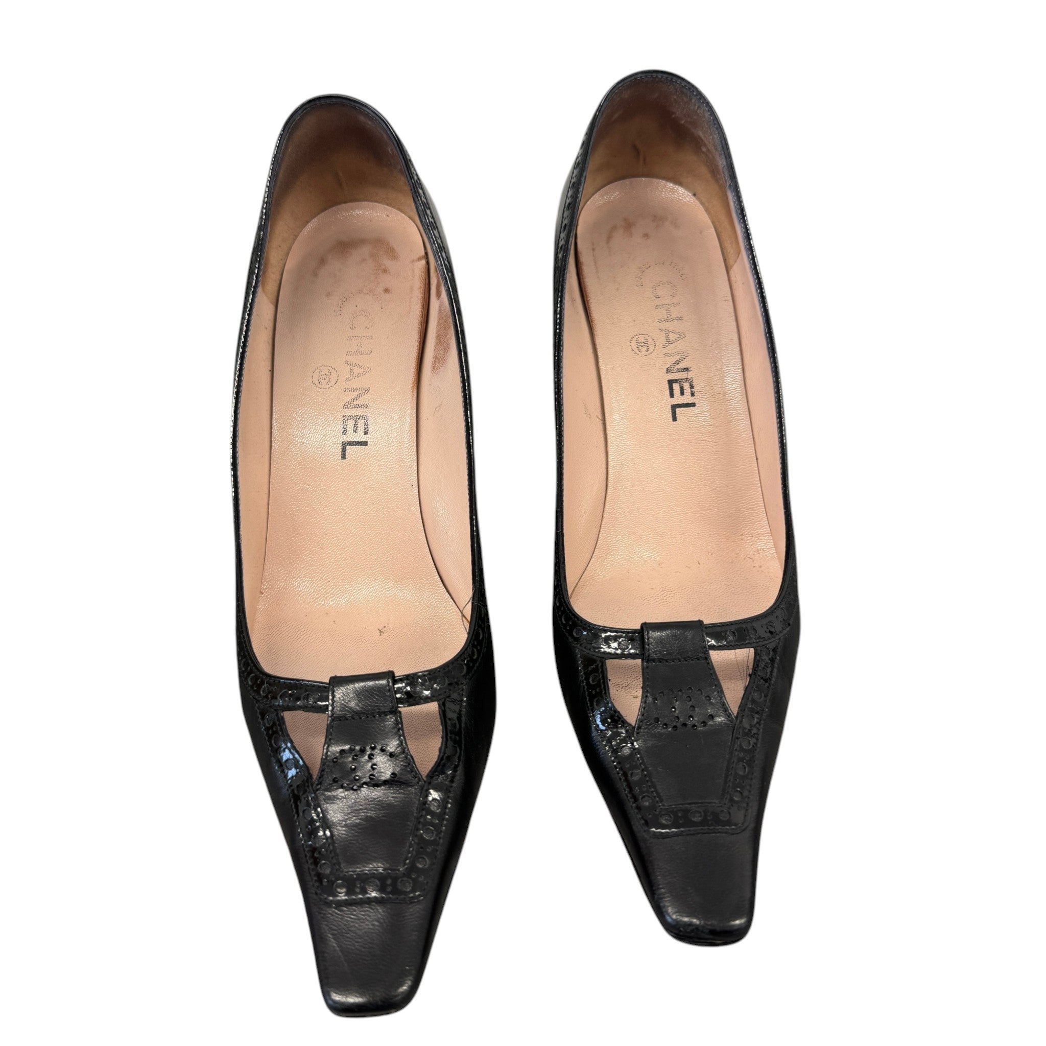 Women's Vintage Pointed Toe Heels Black Size EU 38.5 / UK 5.5