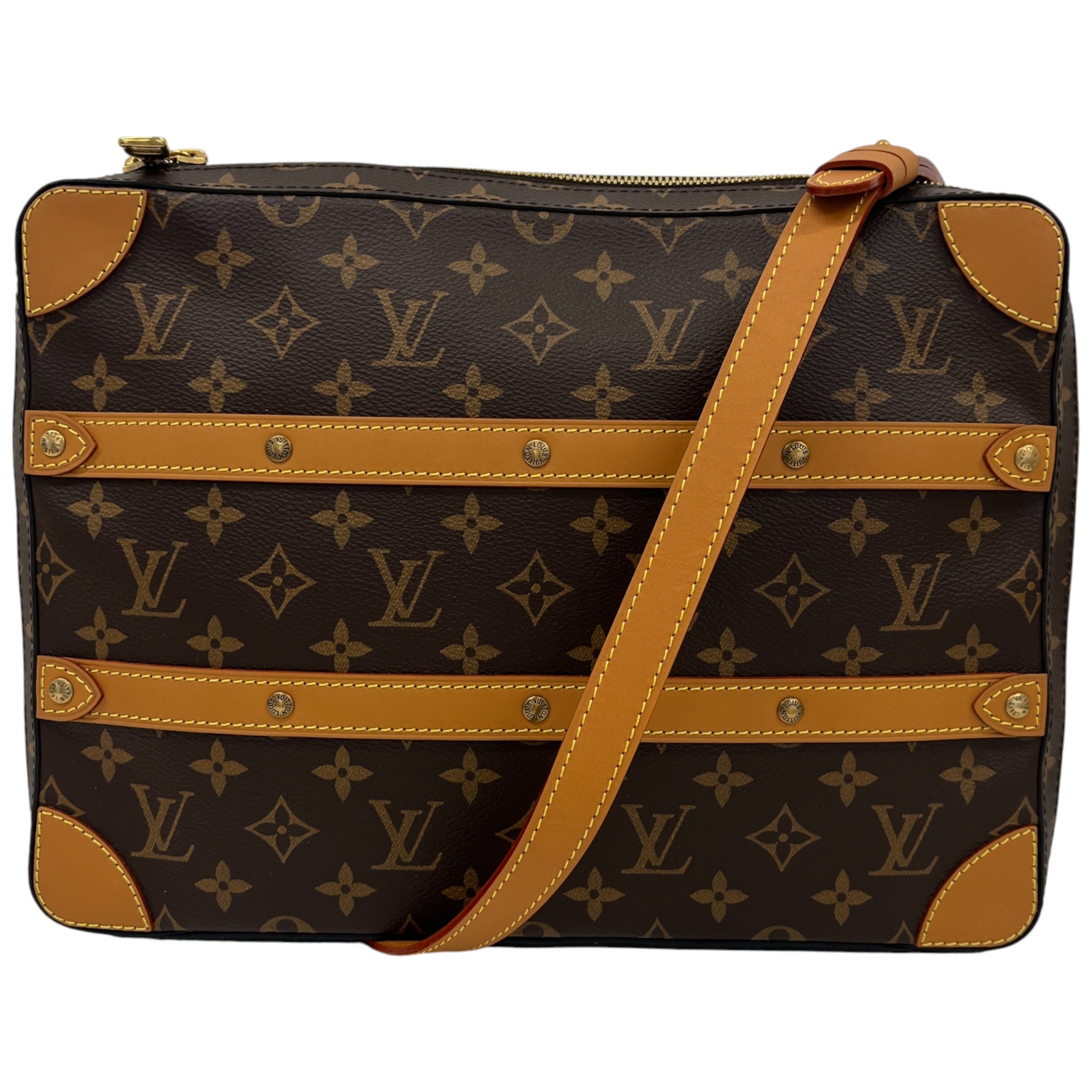 Men's Monogram Soft Trunk Messenger Bag Beige