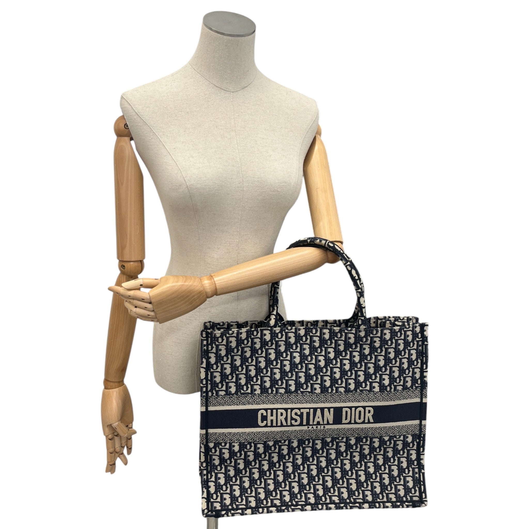 Women's Large Dior Book Tote Bag Blue