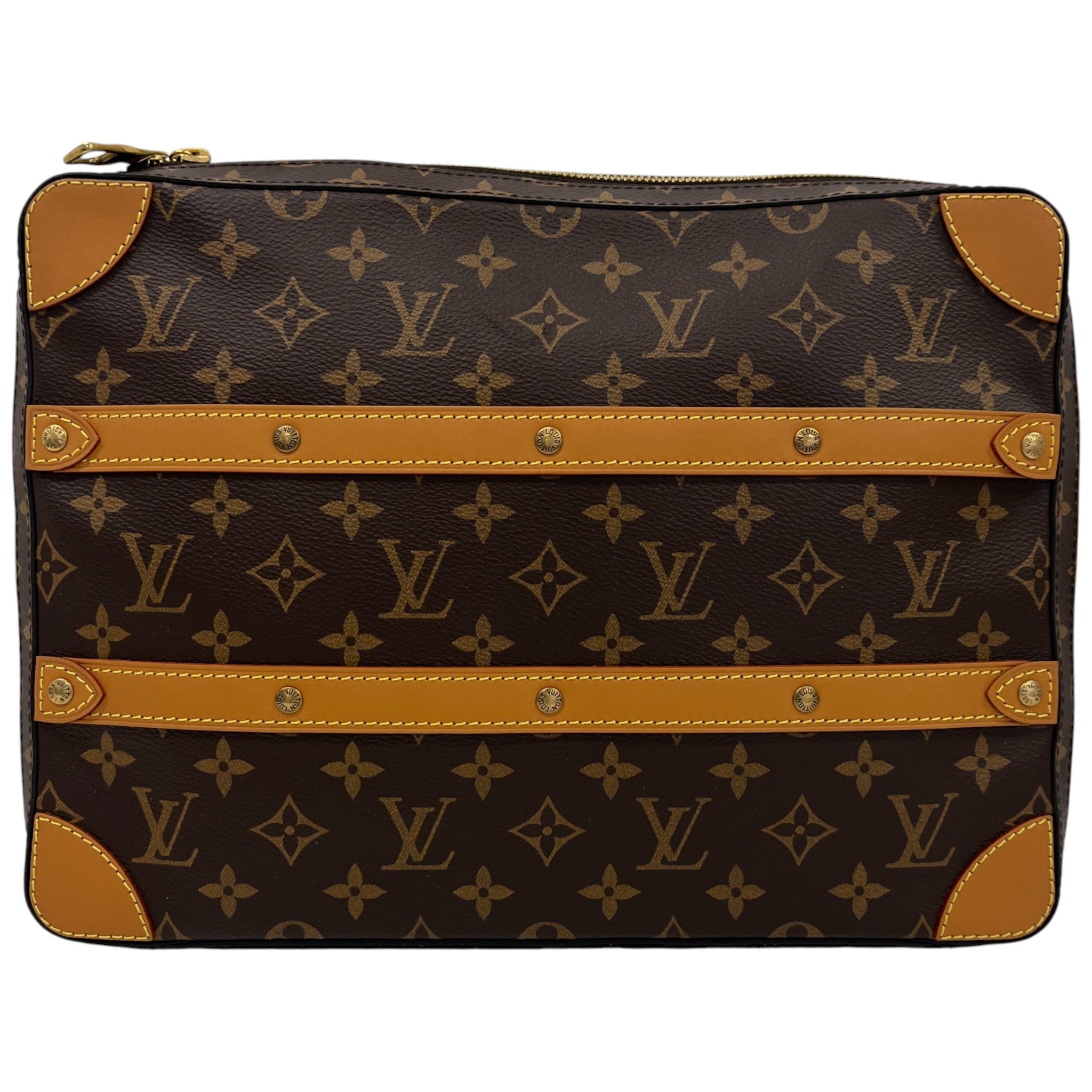 Men's Monogram Soft Trunk Messenger Bag Beige