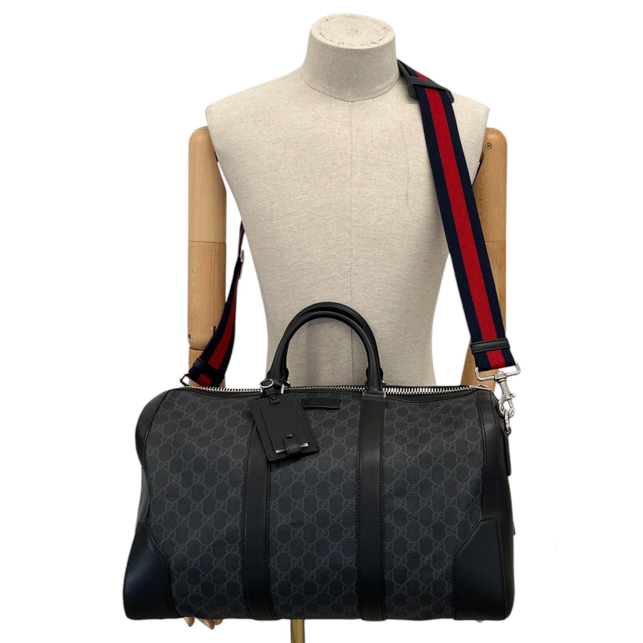 Men's Gg Supreme Duffle Bag Black