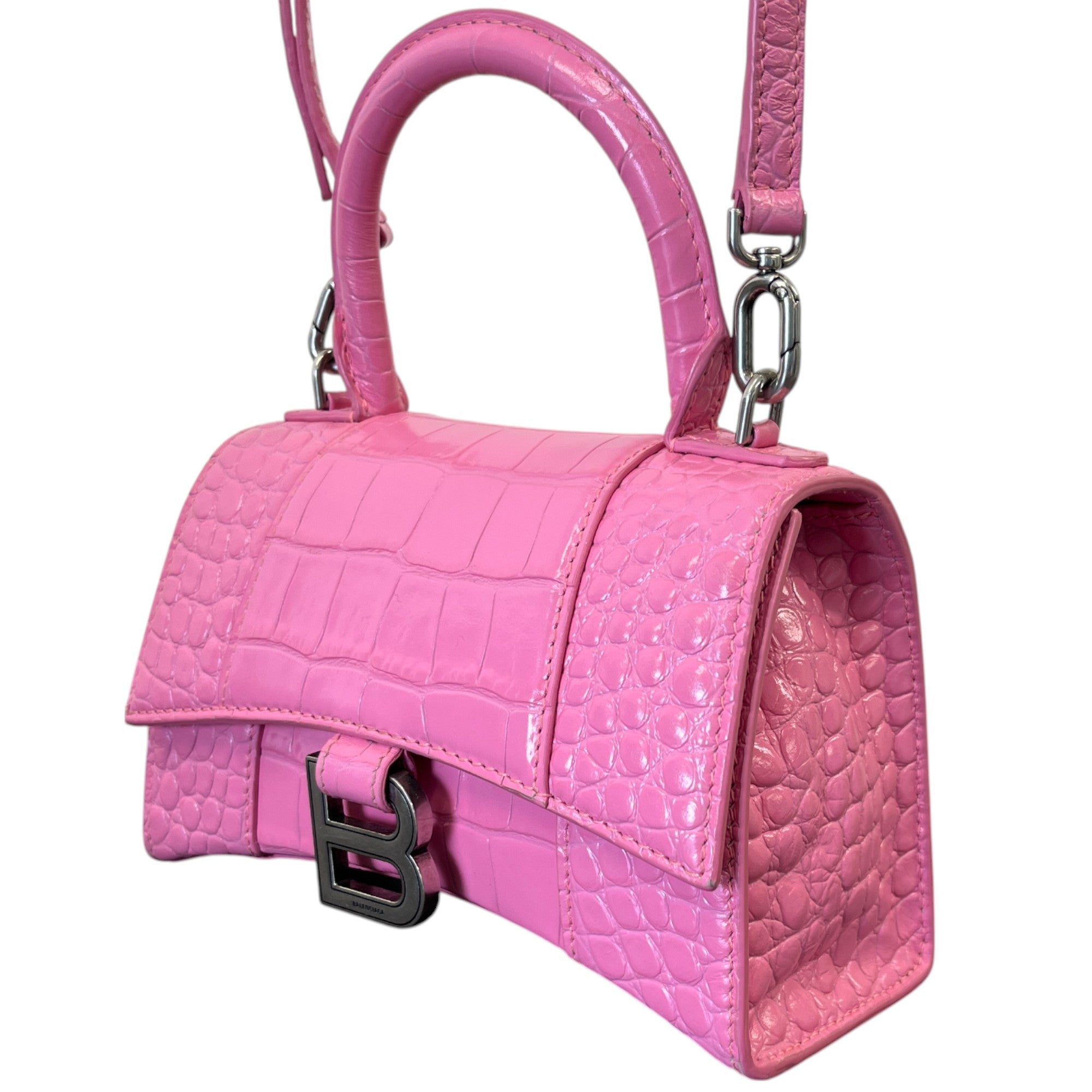 Women's Croc Hourglass Handbag Pink