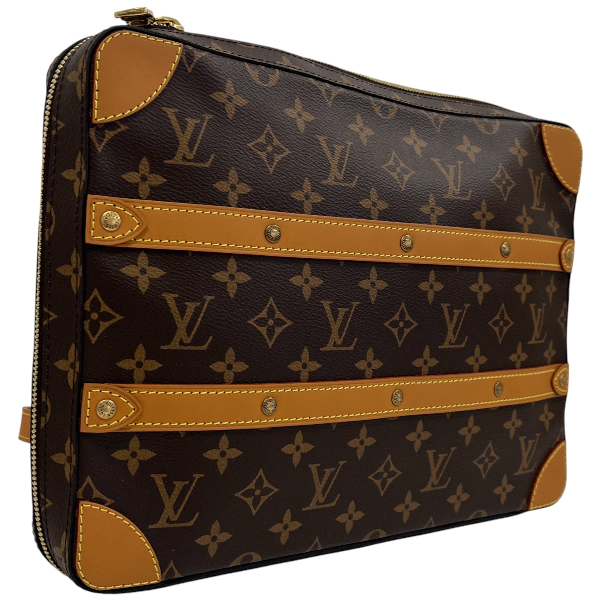 Men's Monogram Soft Trunk Messenger Bag Beige