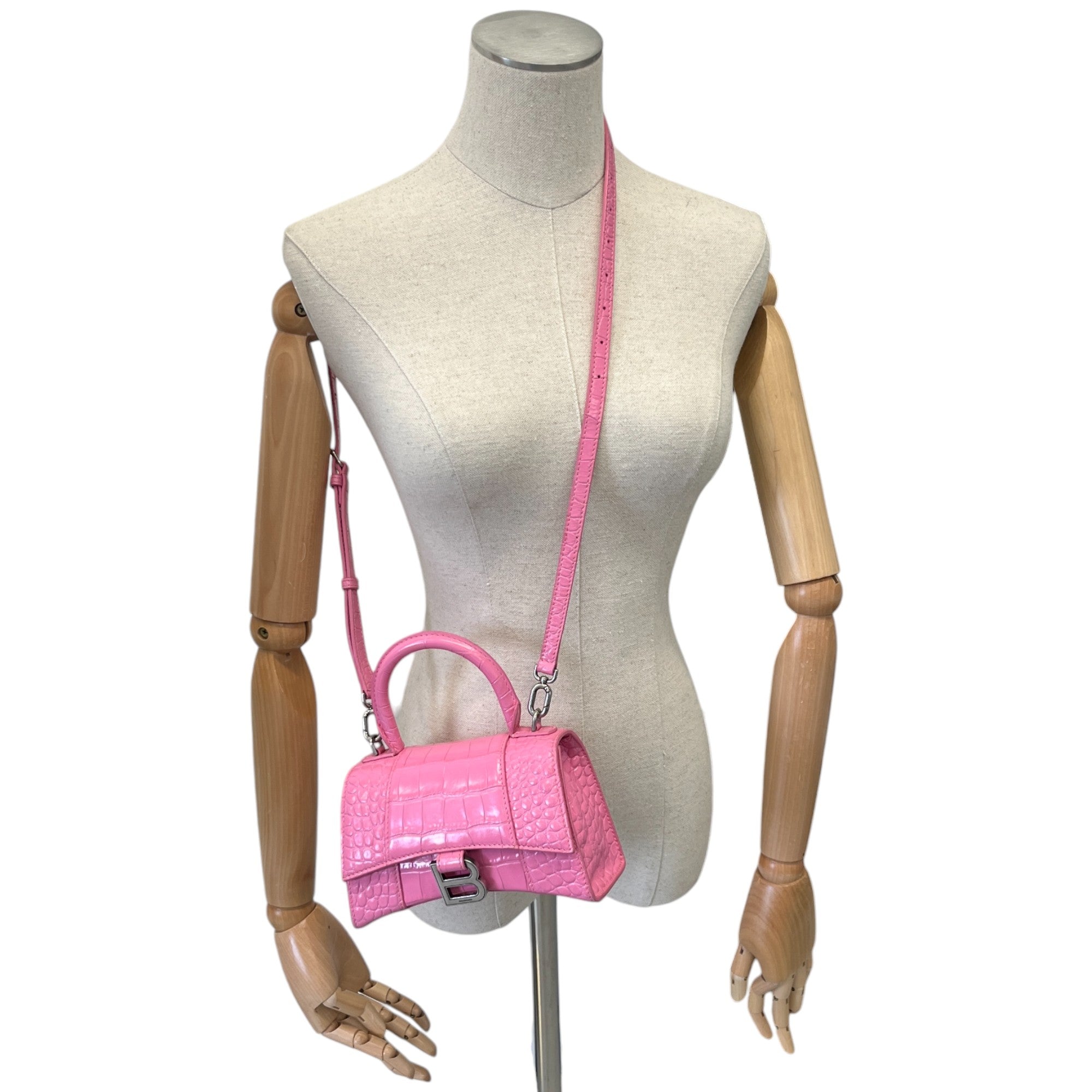 Women's Croc Hourglass Handbag Pink