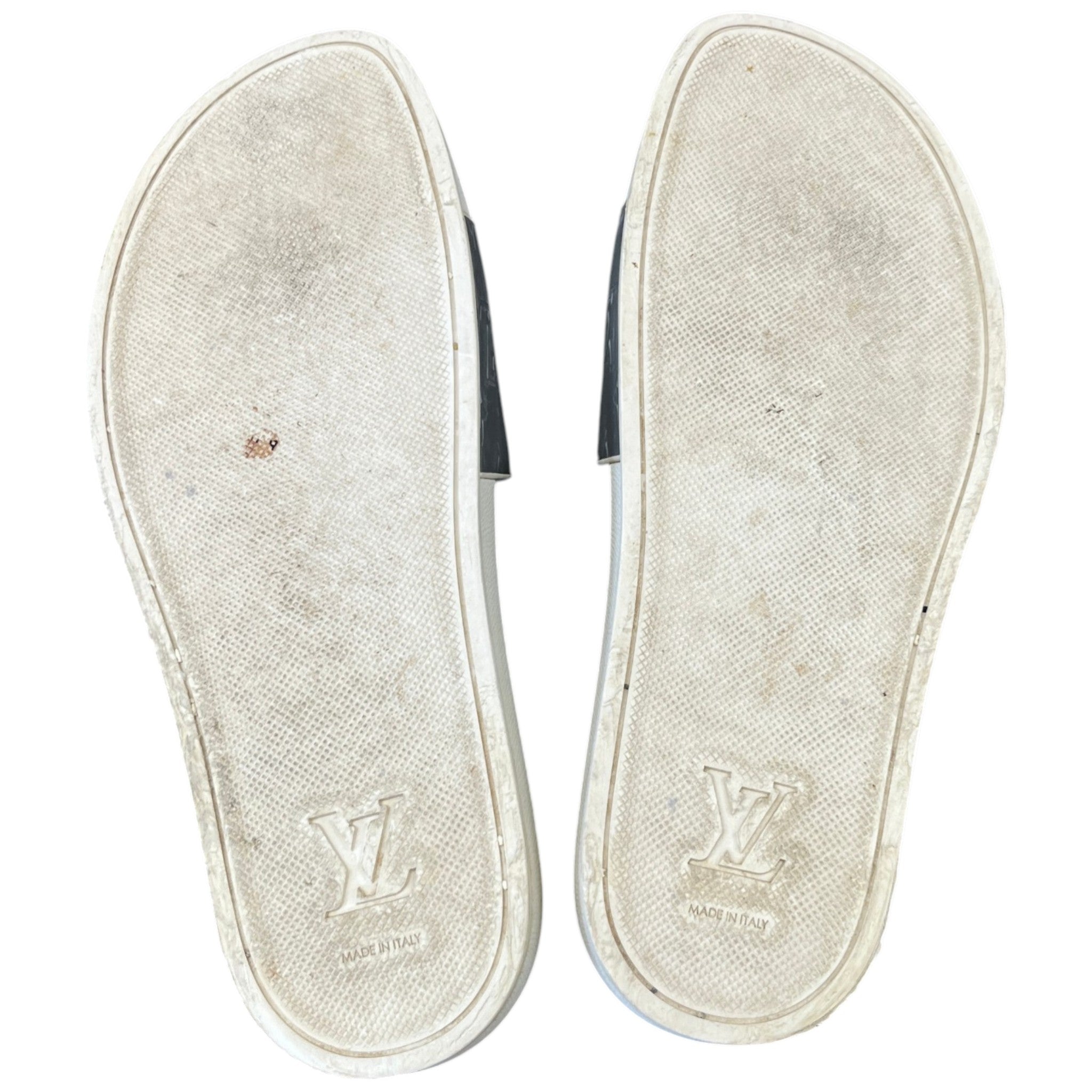 Men's Monogram Waterfront Mules Slides Silver Size EU 42 / UK 8