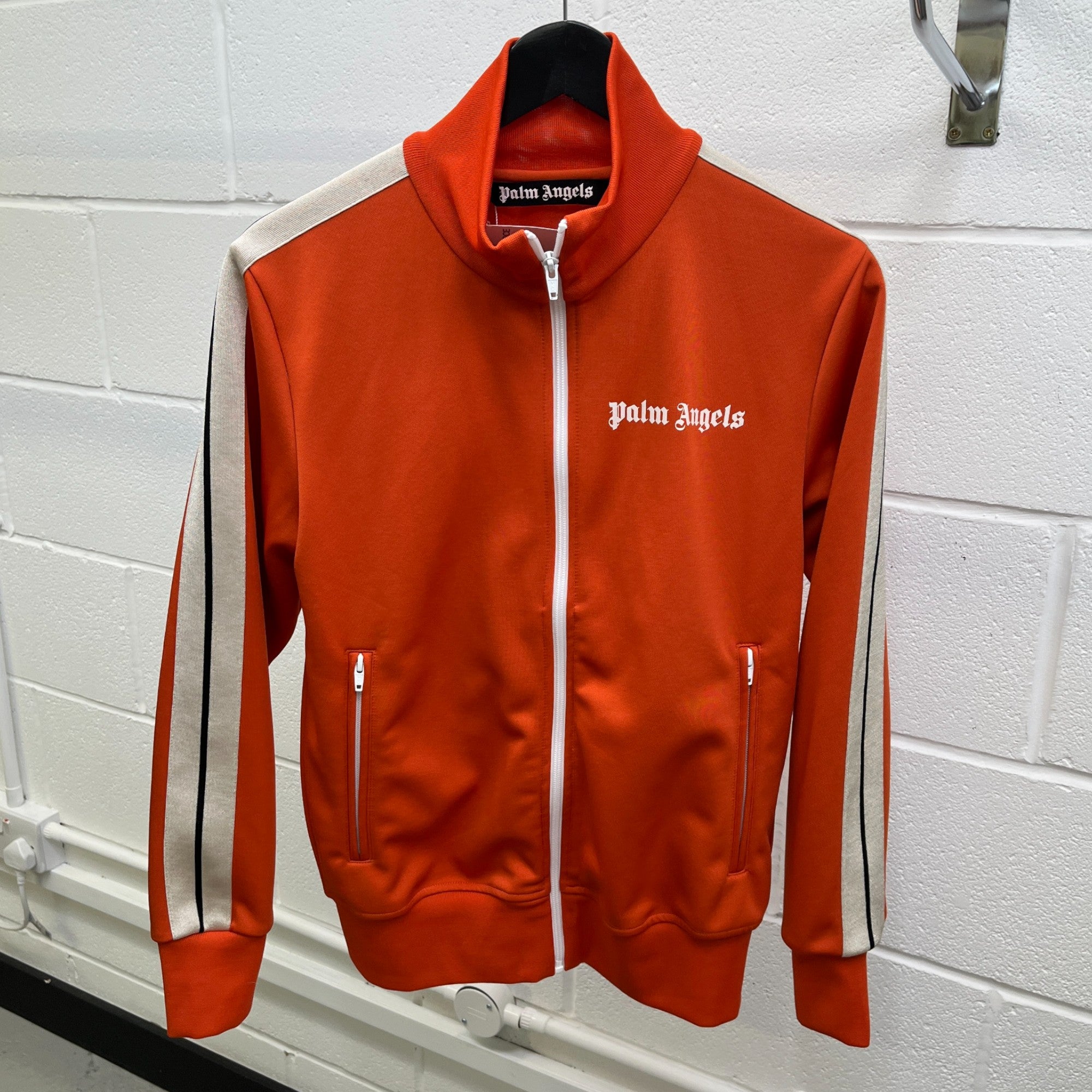 Men's Logo Print Track Jacket Orange Size S