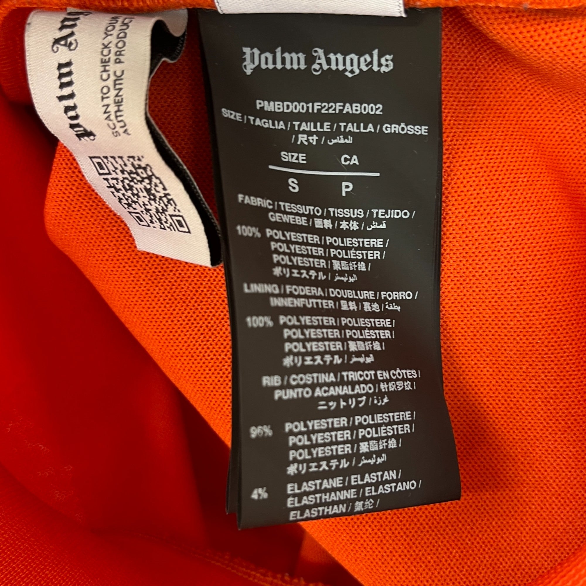 Men's Logo Print Track Jacket Orange Size S