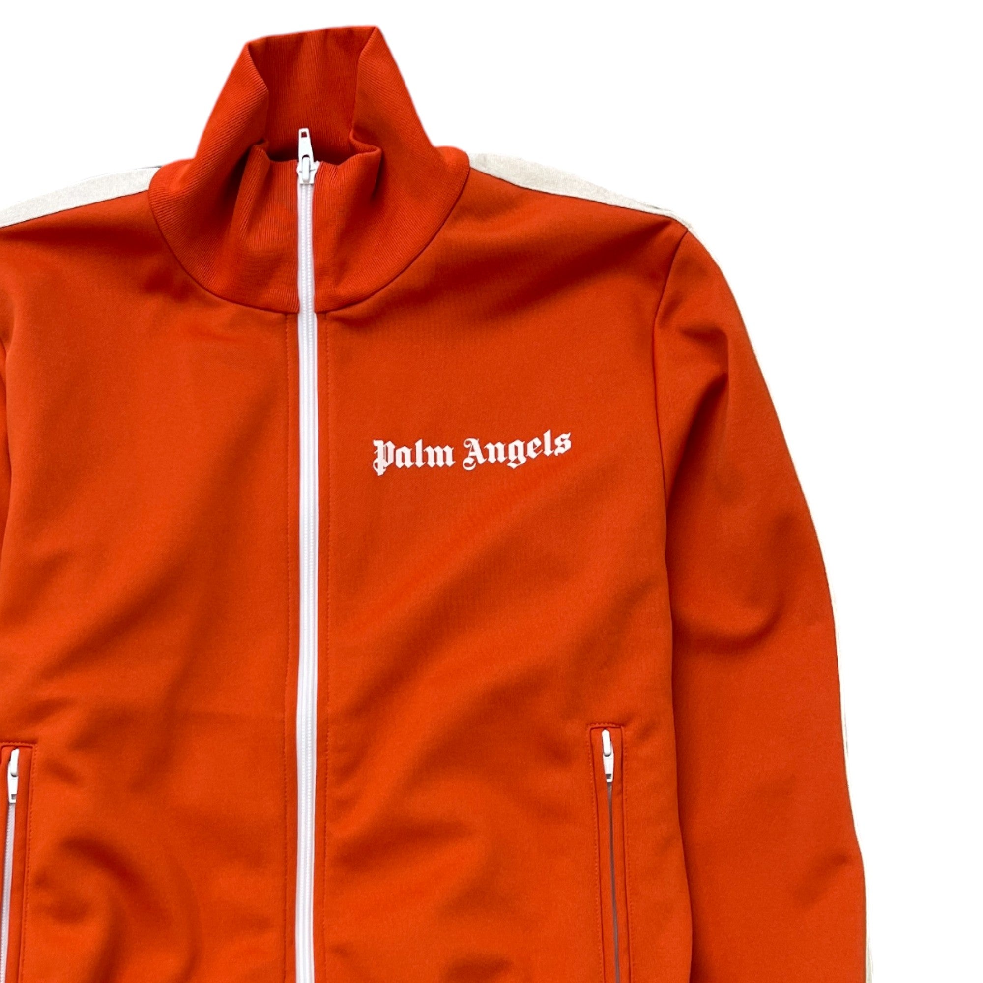 Men's Logo Print Track Jacket Orange Size S