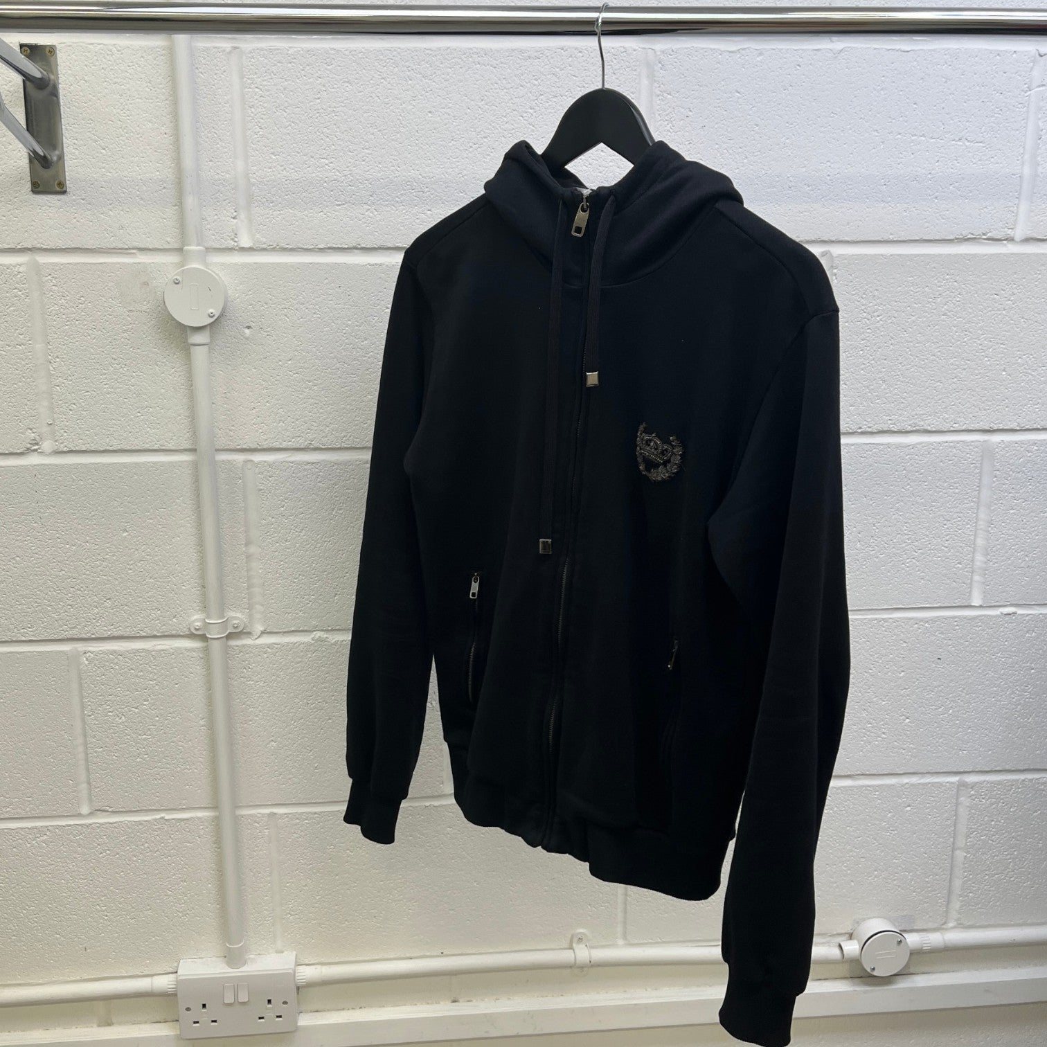 Men's Crown Embellished Hoodie Black Size IT 44 / UK XS