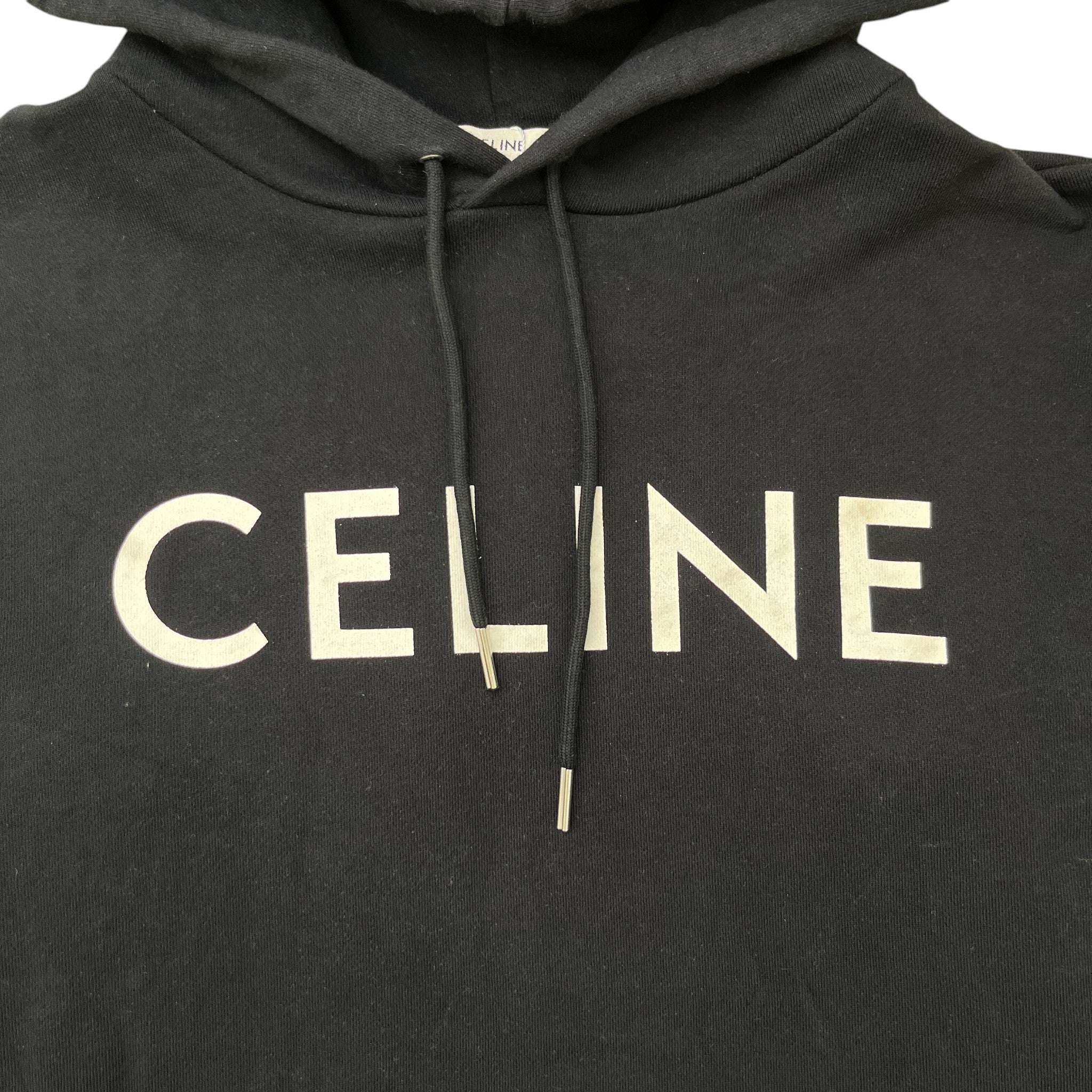 Men's Logo Print Hoodie Black Size S