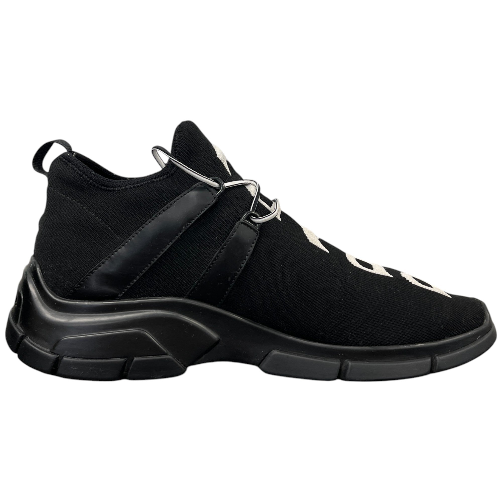 Men's Knit Logo Low Trainers Black Size EU 41 / UK 7