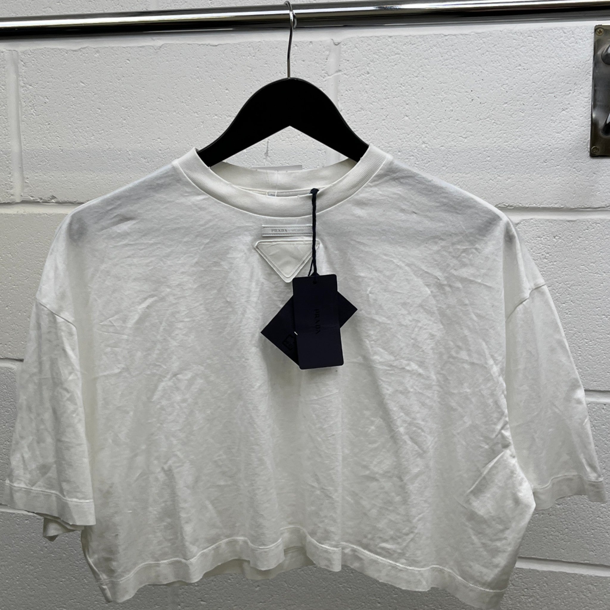 Women's Triangle Logo T-Shirt White Size S