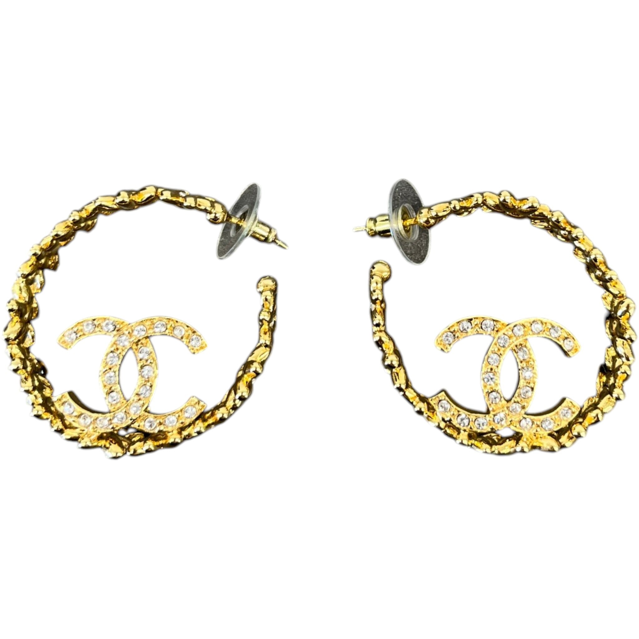 Women's Cc Logo Hoop Earrings Gold