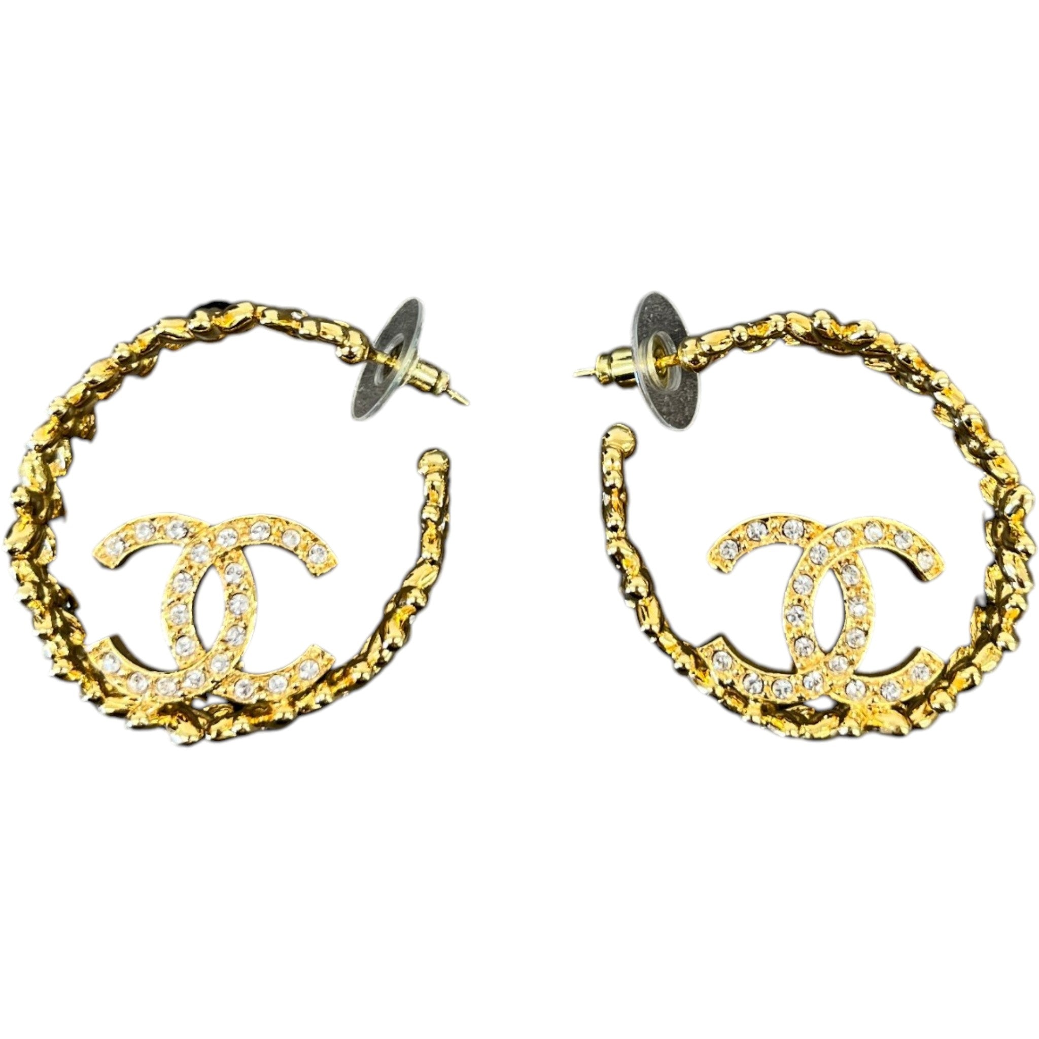 Women's Cc Logo Hoop Earrings Gold