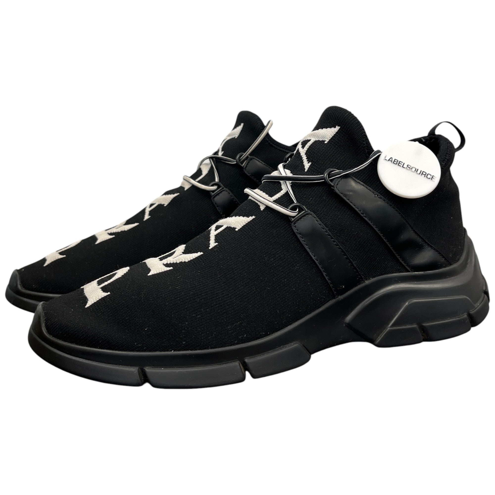 Men's Knit Logo Low Trainers Black Size EU 41 / UK 7