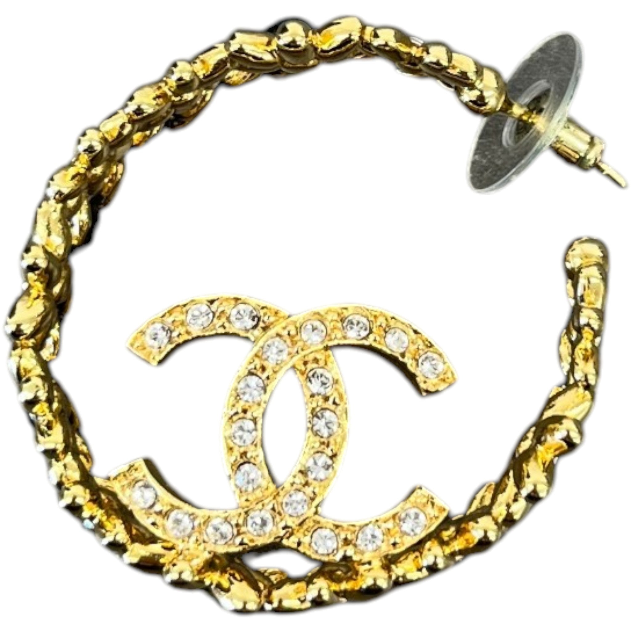Women's Cc Logo Hoop Earrings Gold